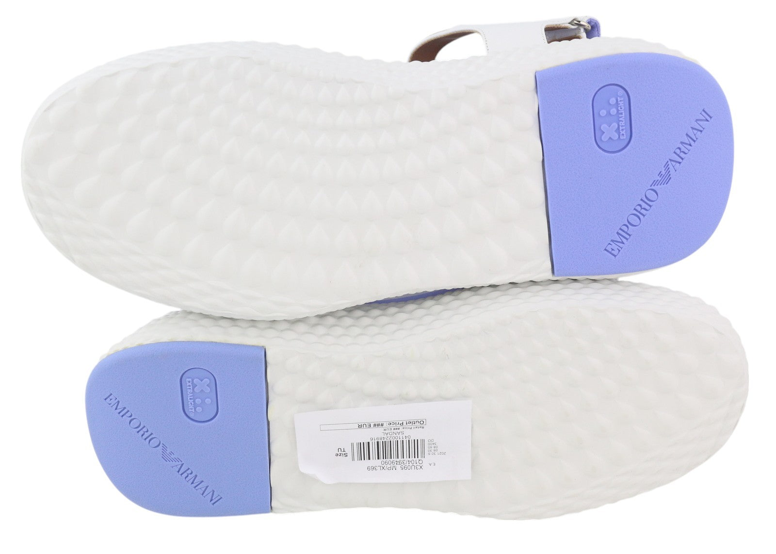 EMPORIO ARMANI X3U095 moteriškos basutės, 37 dydžio, violetinės, atvira nosimi, platforma, padas, rekomenduojama kaina – 329 € 