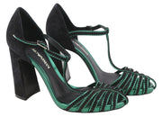 EMPORIO ARMANI moteriški aukštakulniai, 37 €, juodos zomšos, odinės, dirželiais sagtimis su sagtimi, basutės 