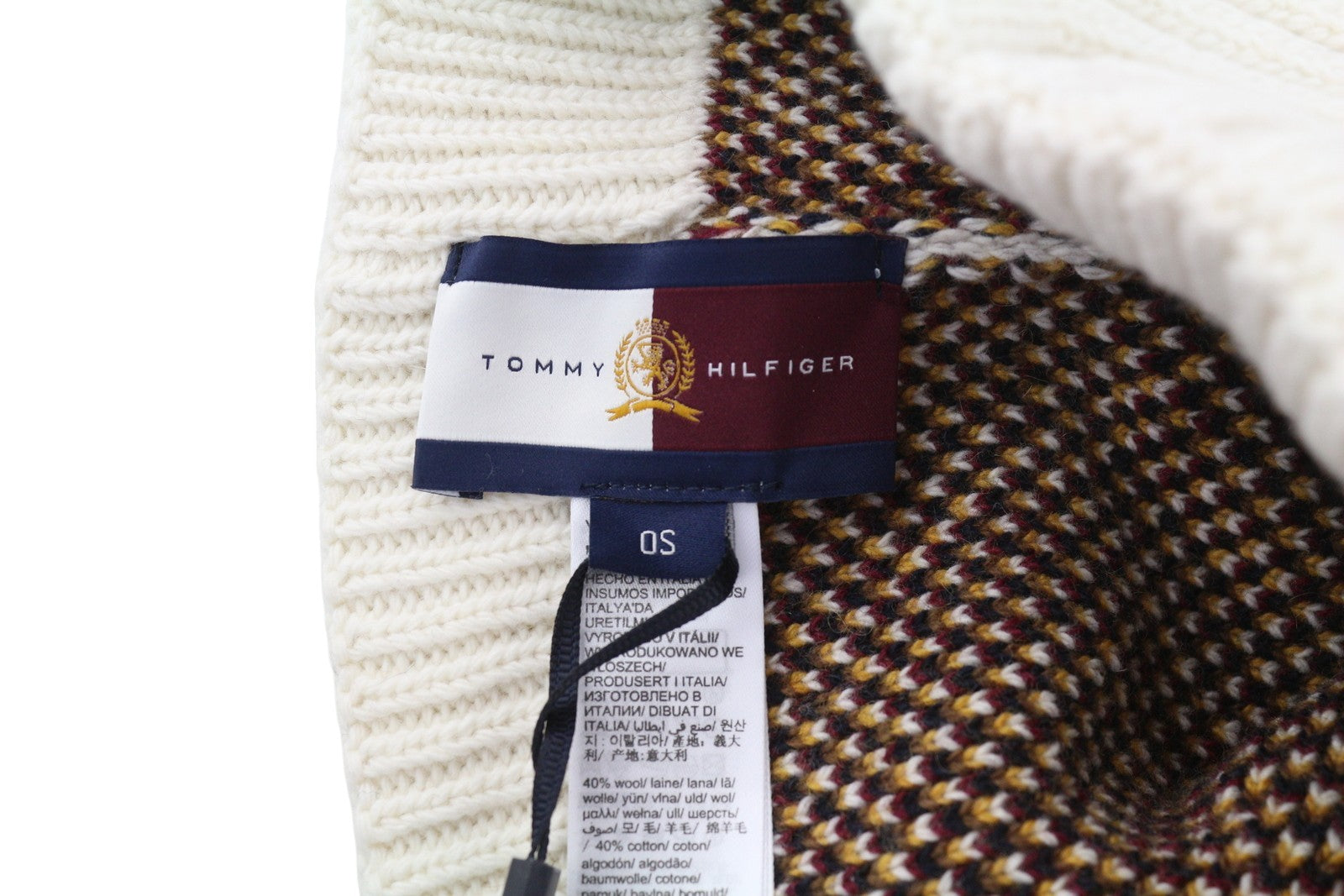 TOMMY HILFIGER TH P Beanie moteriška kepurė OS Colourful Wool Blend Knit Pendleton 