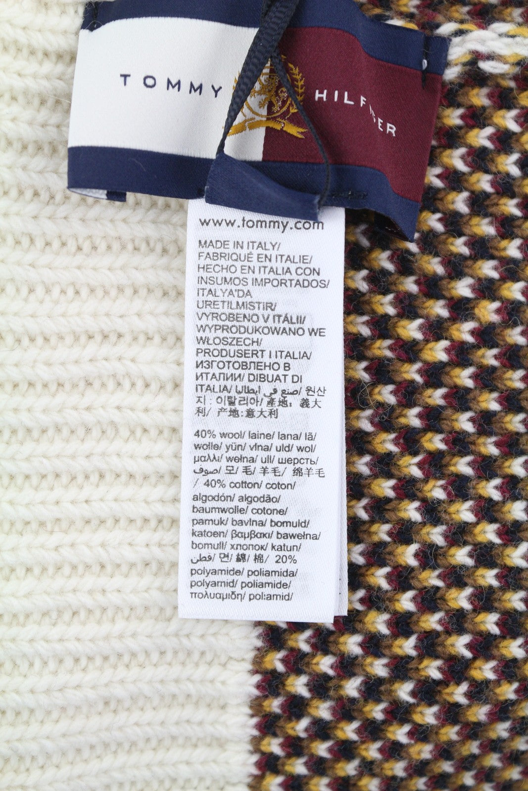 TOMMY HILFIGER TH P Beanie moteriška kepurė OS Colourful Wool Blend Knit Pendleton 