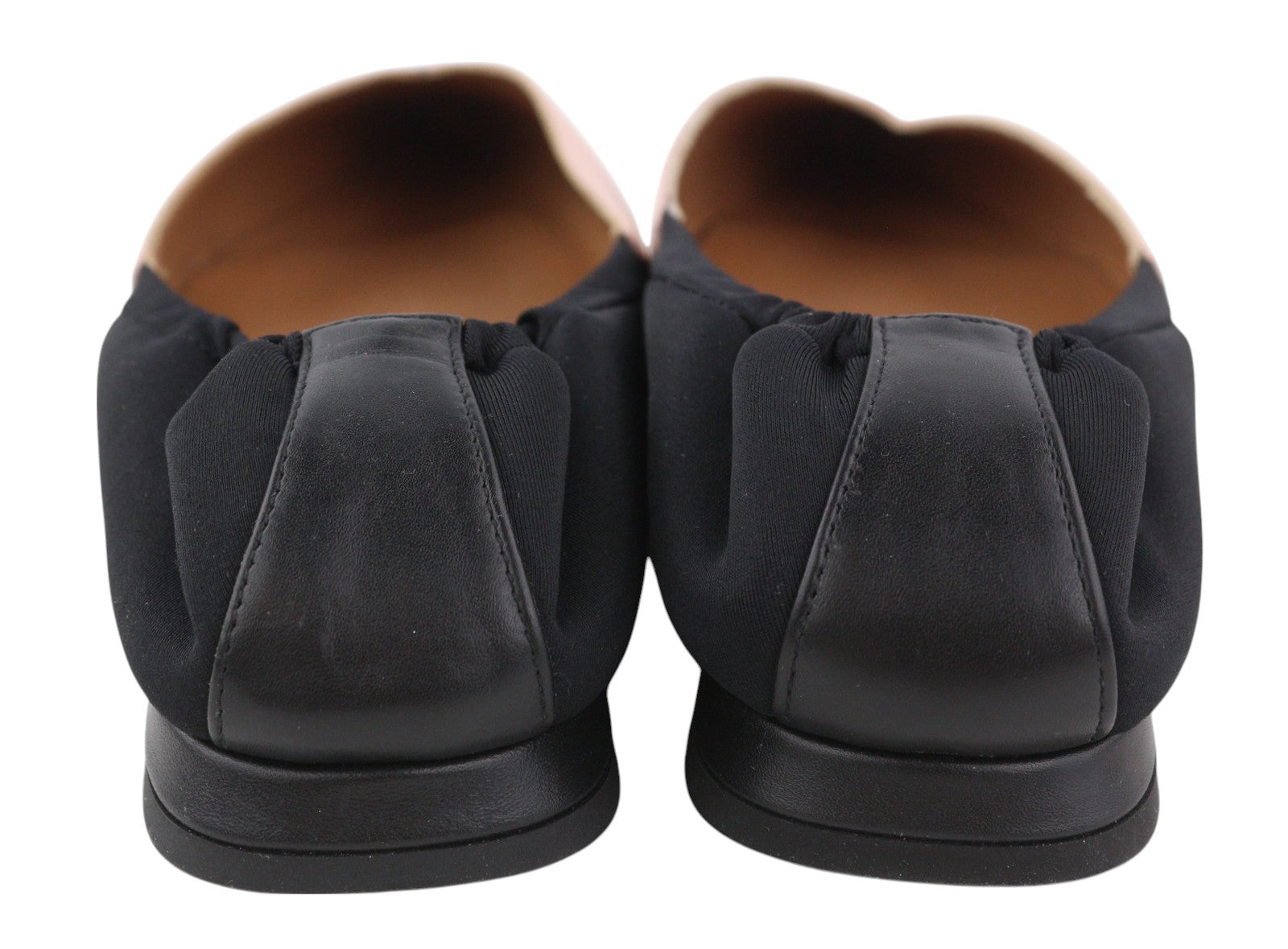 EMPORIO ARMANI X3D244 moteriški bateliai be kulno, 37 dydžio, rožinės odos, smailios nosies, su logotipu, balerinos. 