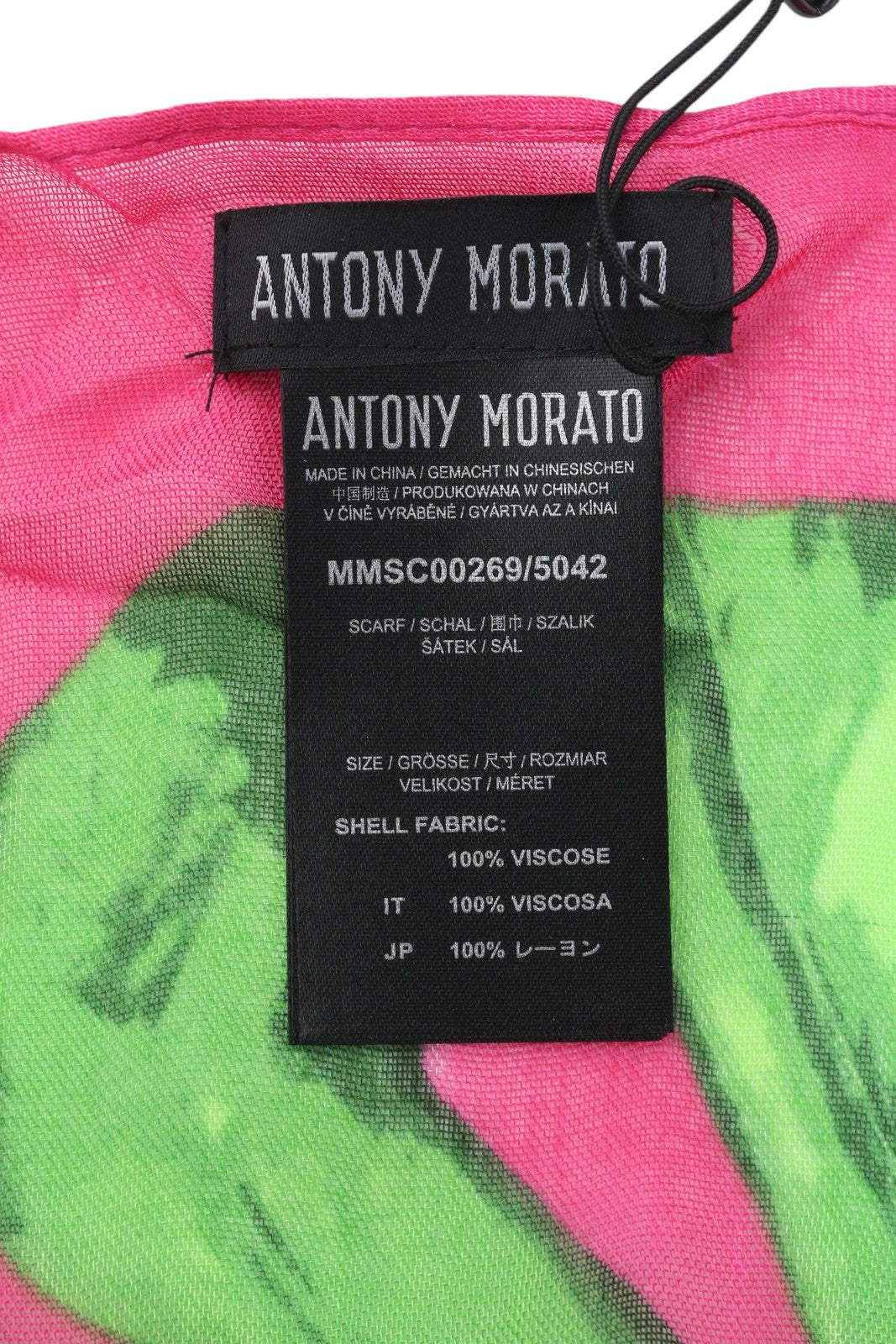 ANTONY MORATO moteriškas šalikas OS laisvalaikio rožinis tropinių lapų rašto apdangalas paplūdimio apranga 