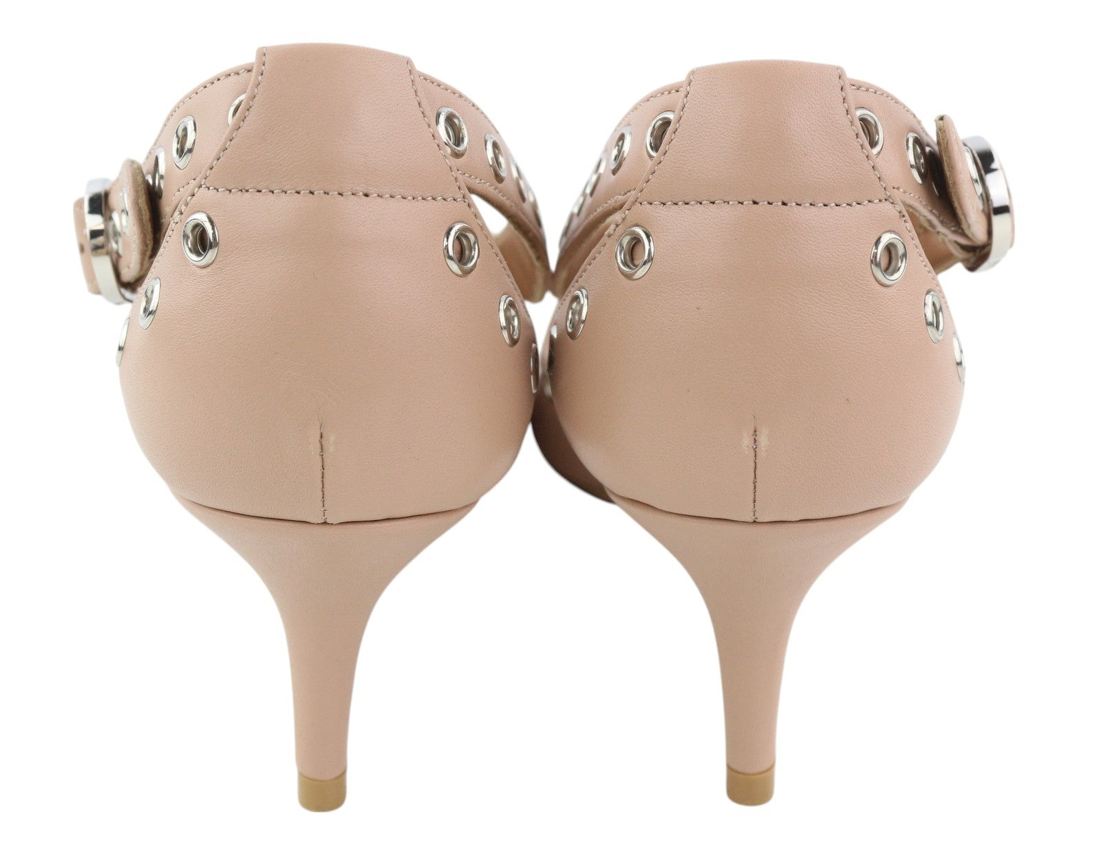 EMPORIO ARMANI X3E397 moteriški aukštakulniai, rožinės odos, metalinėmis detalėmis, smailiu nosimi. 