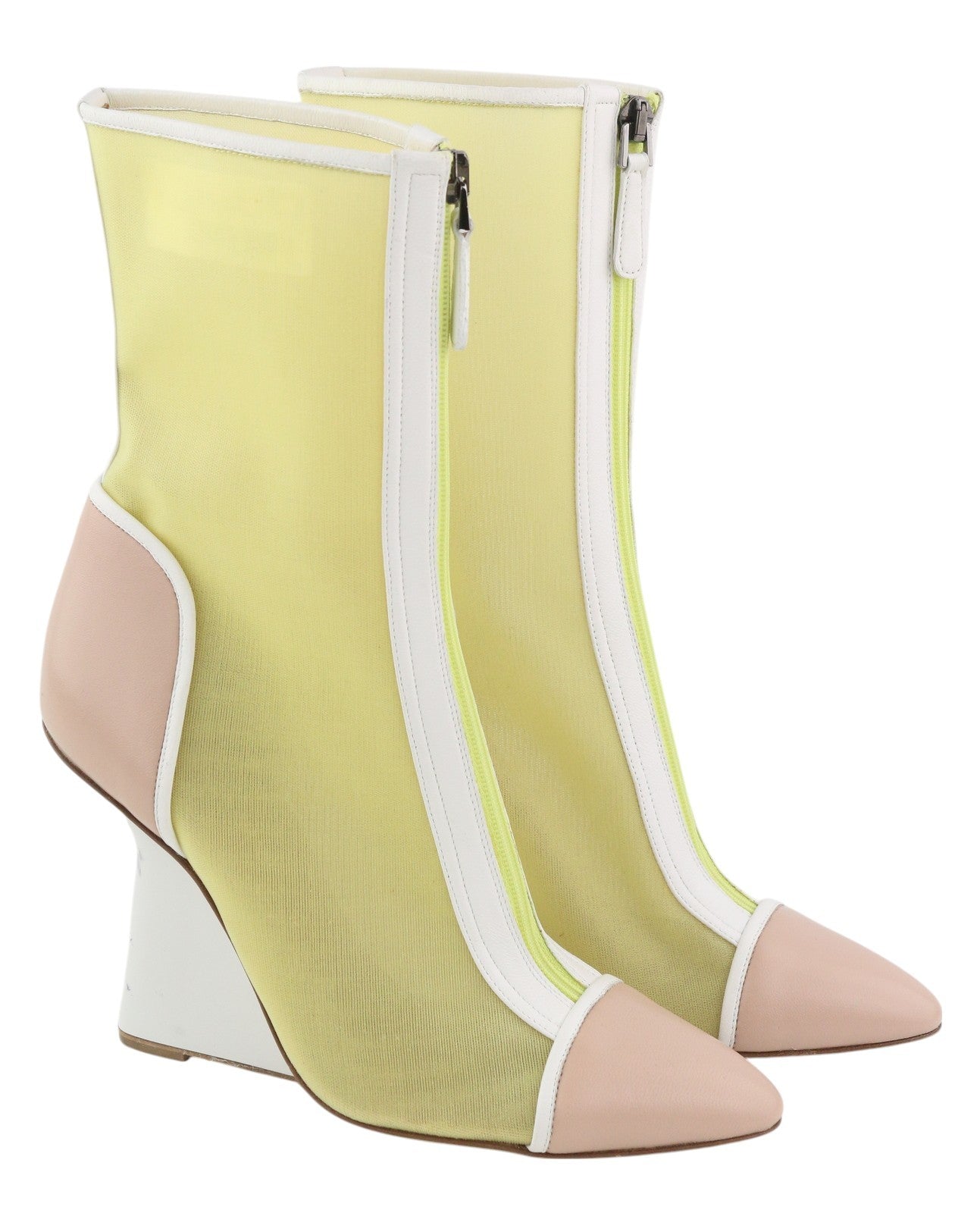 EMPORIO ARMANI X3M280 moteriški bateliai, EU37, odiniai, geltoni, tinklelio spalvos, smailiu nosimi, užtrauktuku. 