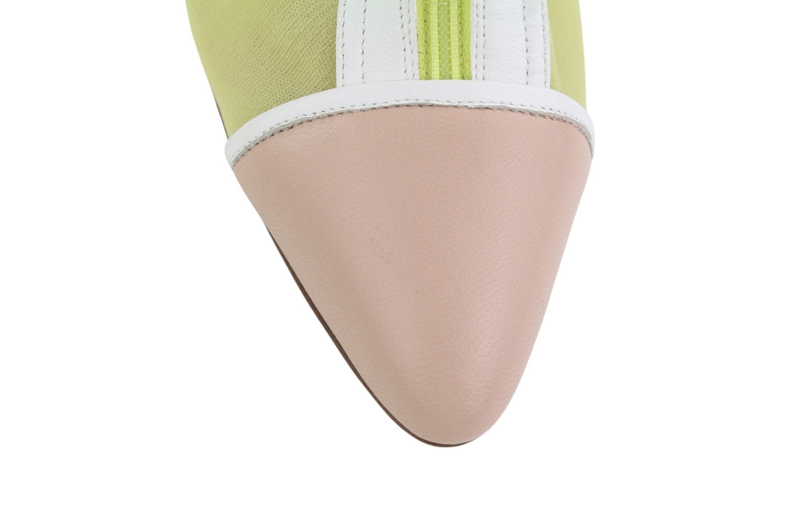 EMPORIO ARMANI X3M280 moteriški bateliai, EU37, odiniai, geltoni, tinklelio spalvos, smailiu nosimi, užtrauktuku. 