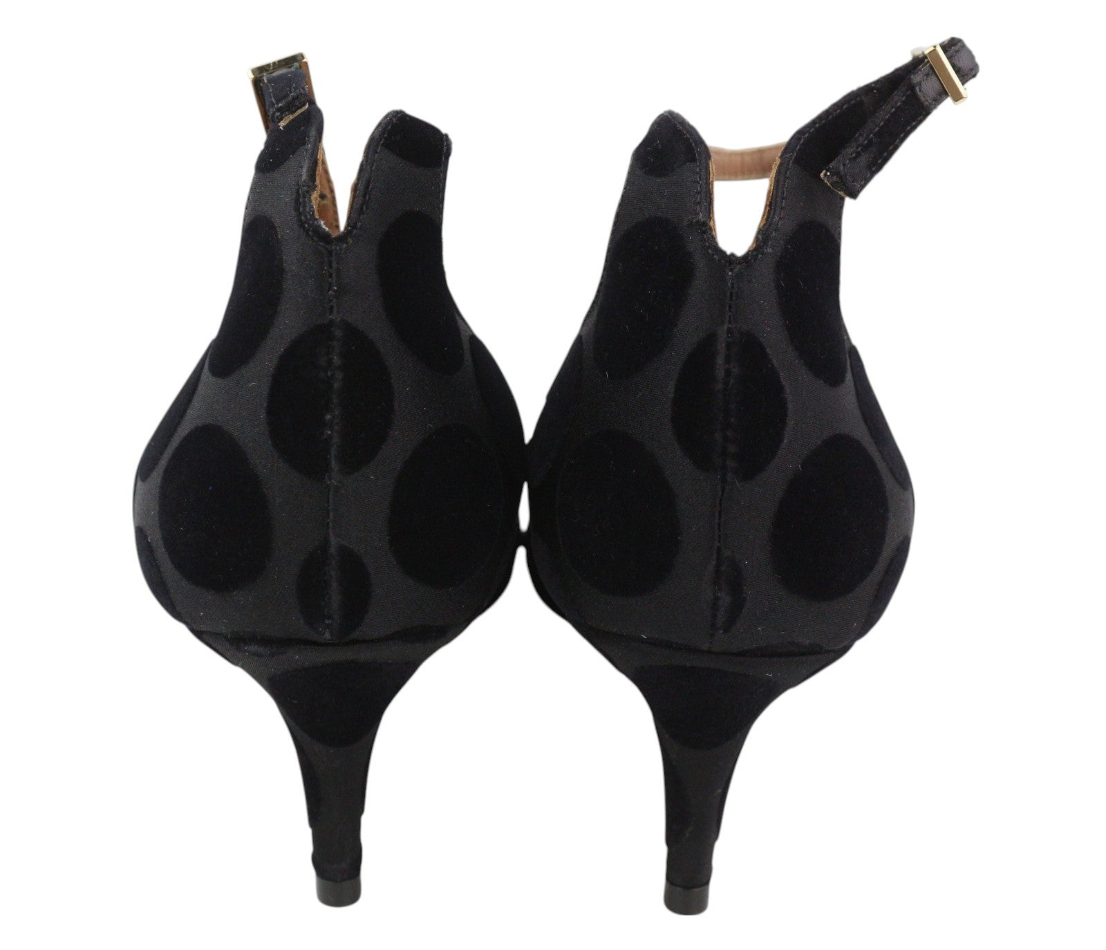 EMPORIO ARMANI X3E320 moteriški aukštakulniai, juodi taškuoti, su sagtimi ant nosies. 