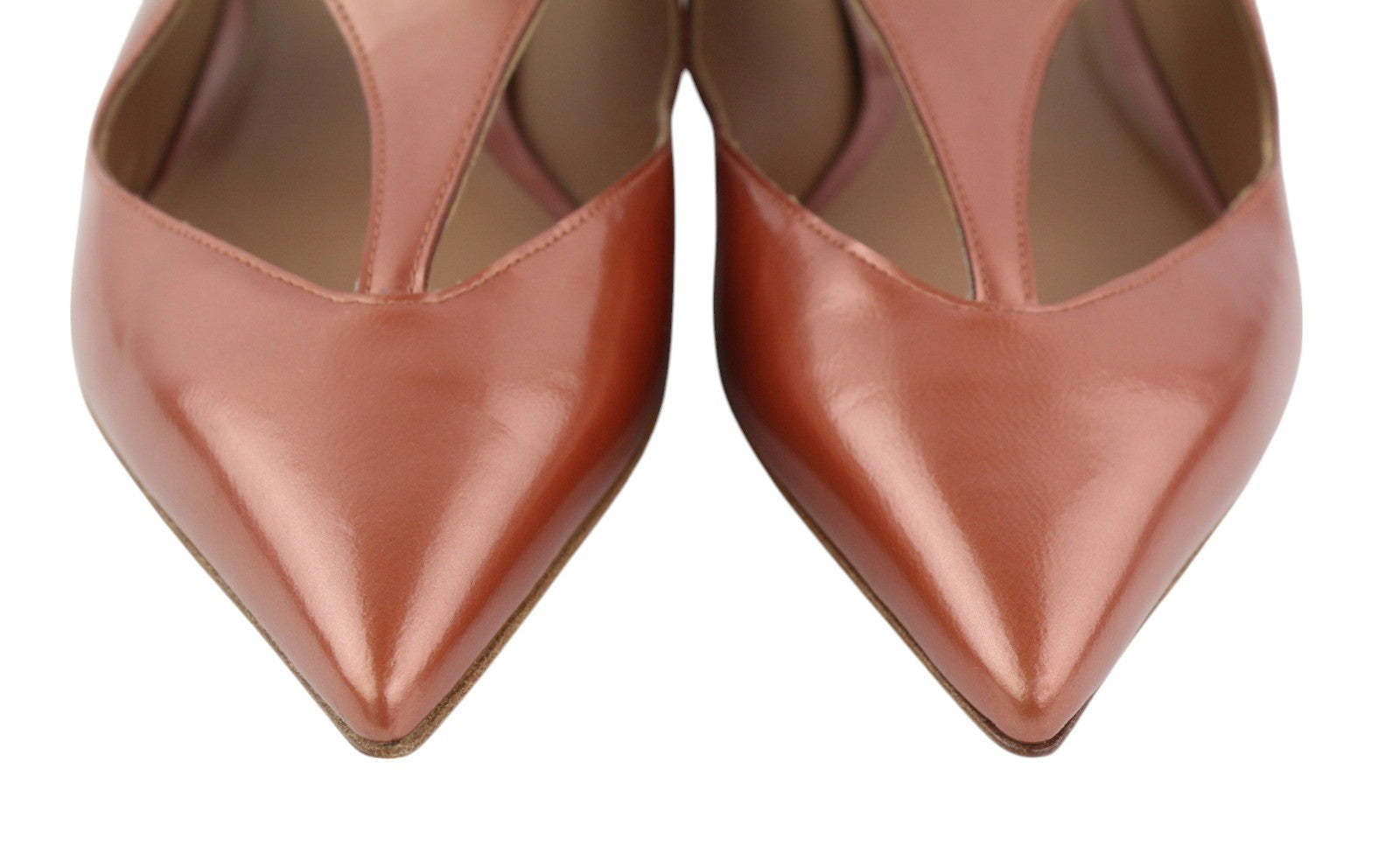 EMPORIO ARMANI X3D234 moteriški bateliai be kulno, 37 dydžio, rudi, smailios nosies, sagtimi užsegamos basutės. 