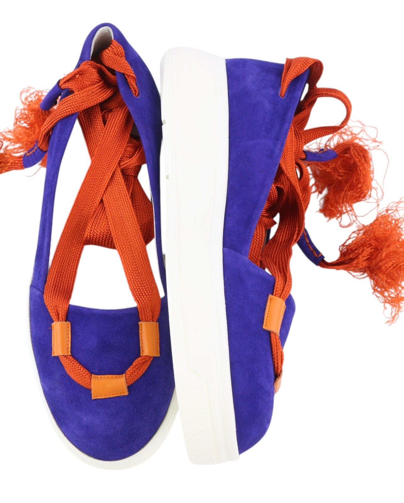 EMPORIO ARMANI X3X085 moteriški bateliai, 37 dydis, mėlyna zomša, odiniai, raišteliai, detalės, platforma. 