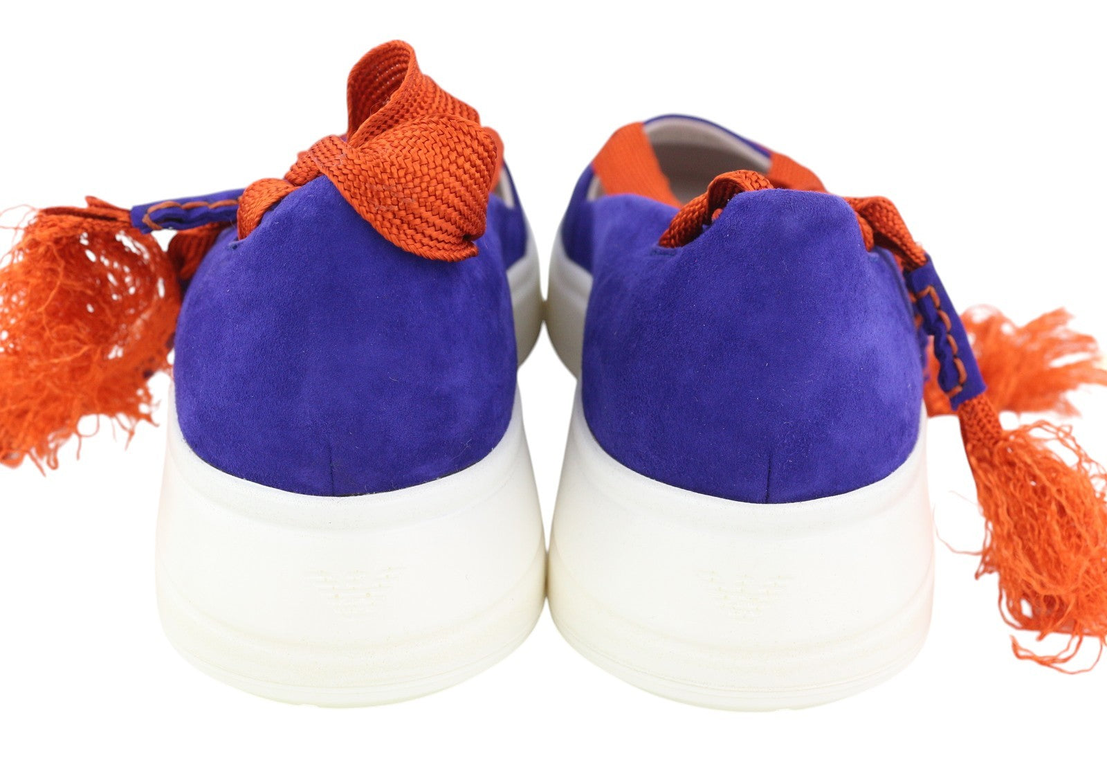 EMPORIO ARMANI X3X085 moteriški bateliai, 37 dydis, mėlyna zomša, odiniai, raišteliai, detalės, platforma. 