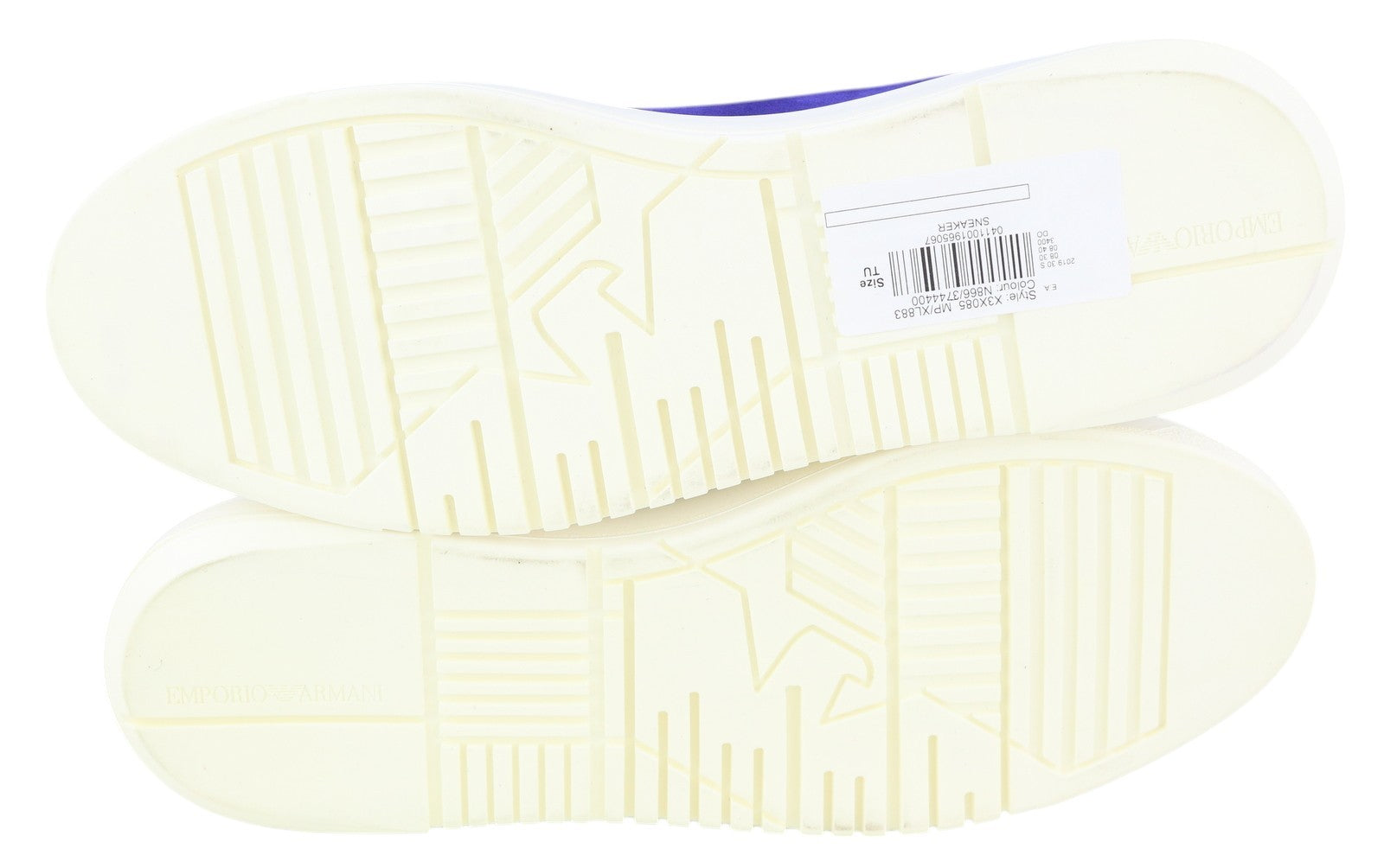 EMPORIO ARMANI X3X085 moteriški bateliai, 37 dydis, mėlyna zomša, odiniai, raišteliai, detalės, platforma. 