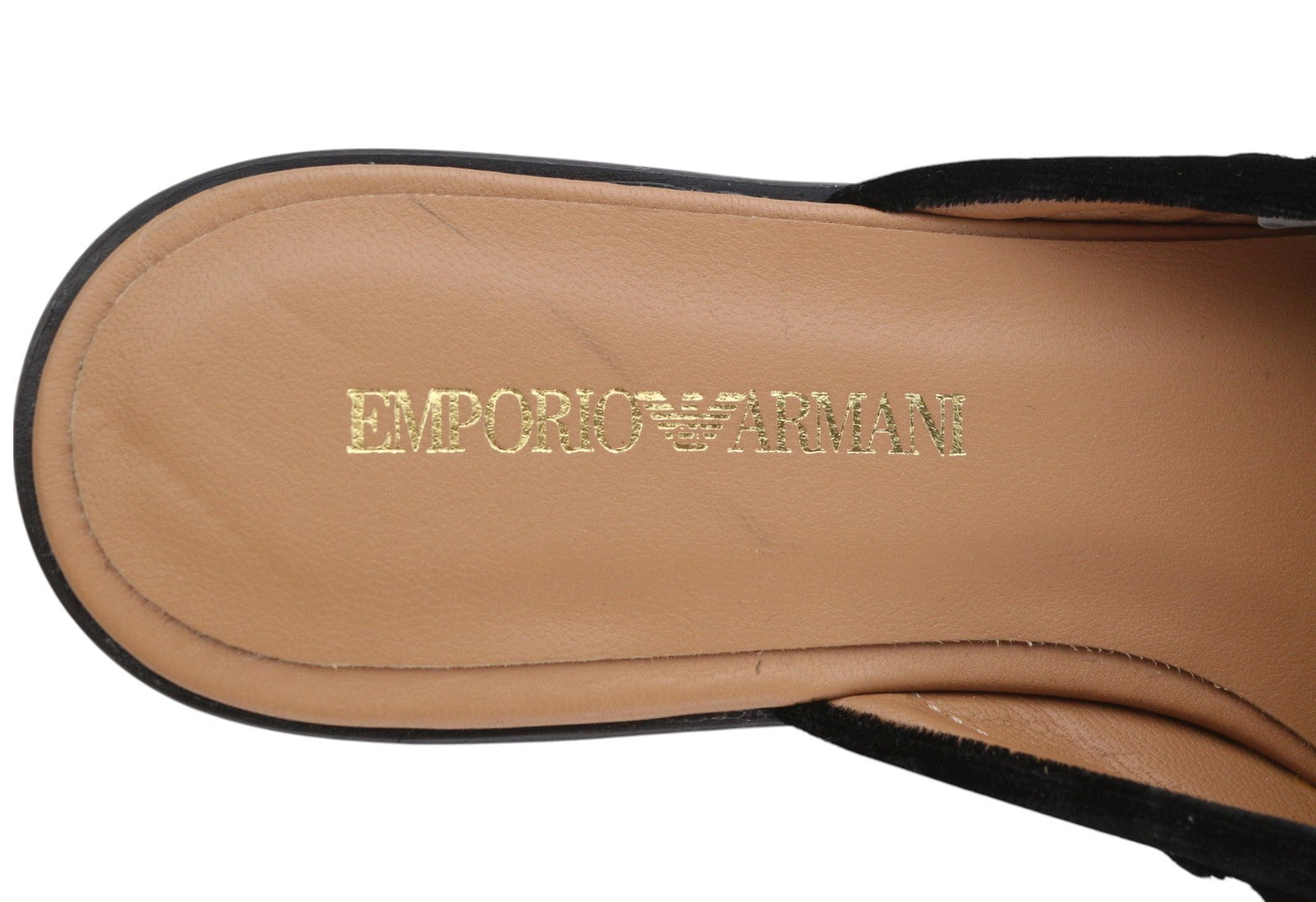EMPORIO ARMANI X3A068 moteriški bateliai be kulno, 37 dydžio, juodos spalvos, minkšto aksomo, užsegamos basutės. 