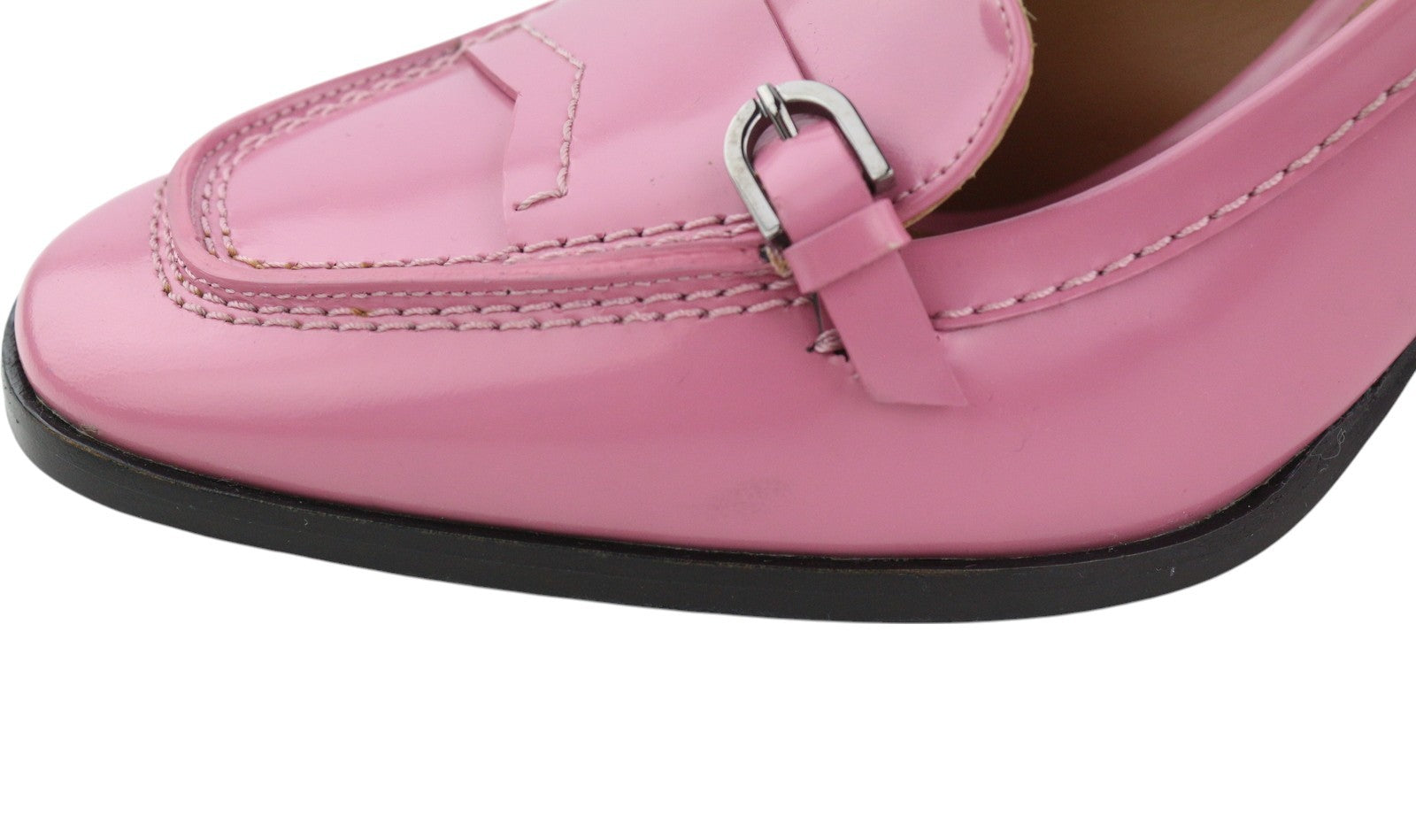 EMPORIO ARMANI moteriški aukštakulniai, 37 EU, rožiniai, odiniai, kvadratinės nosies, užsegami su logotipu, laisvalaikio stiliaus. 