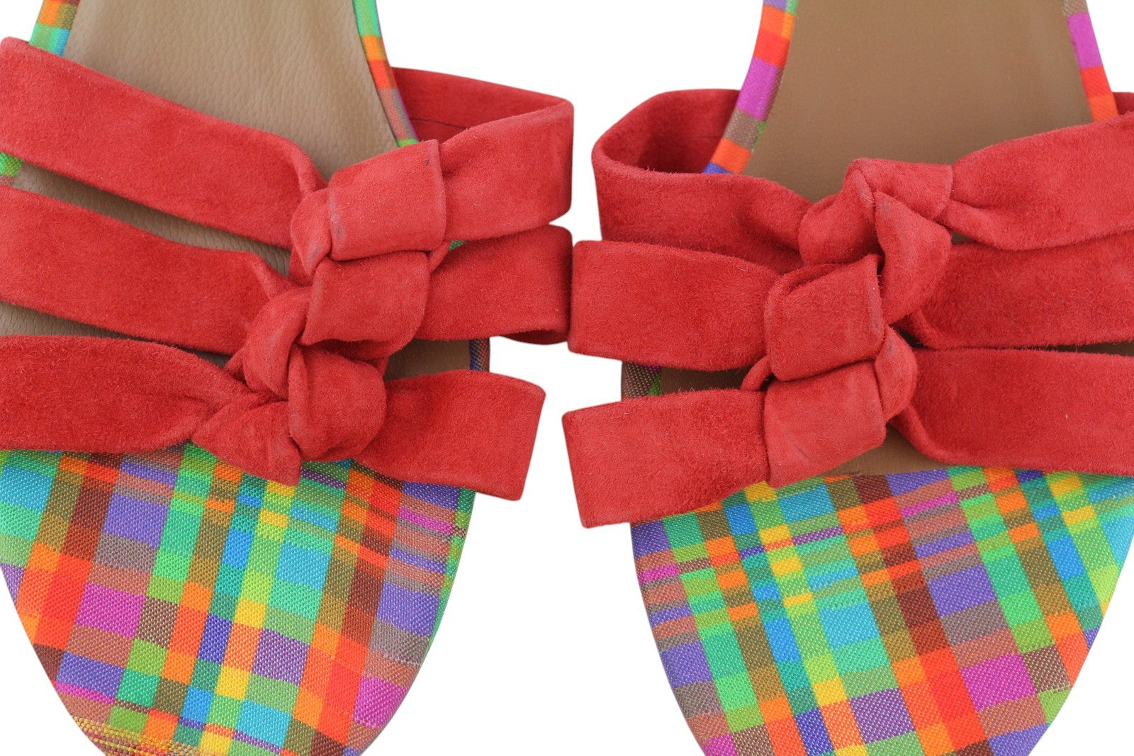 EMPORIO ARMANI X3P657 moteriškos basutės, 37 €, raudonos zomšos, odinės, atviros nosies, su logotipu, be kulno 