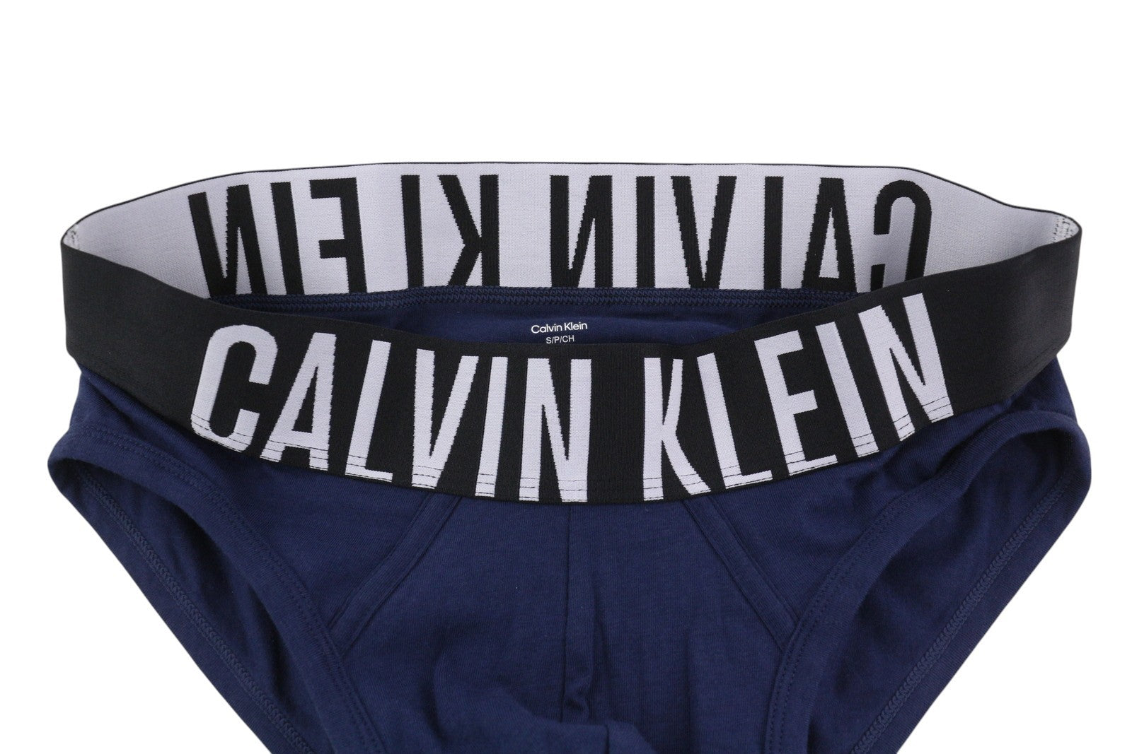 CALVIN KLEIN vyriški apatiniai M dydžio mėlynos spalvos, kūno išryškinančios medvilninės tamprios kelnaitės, 2 vnt. pakuotėje 