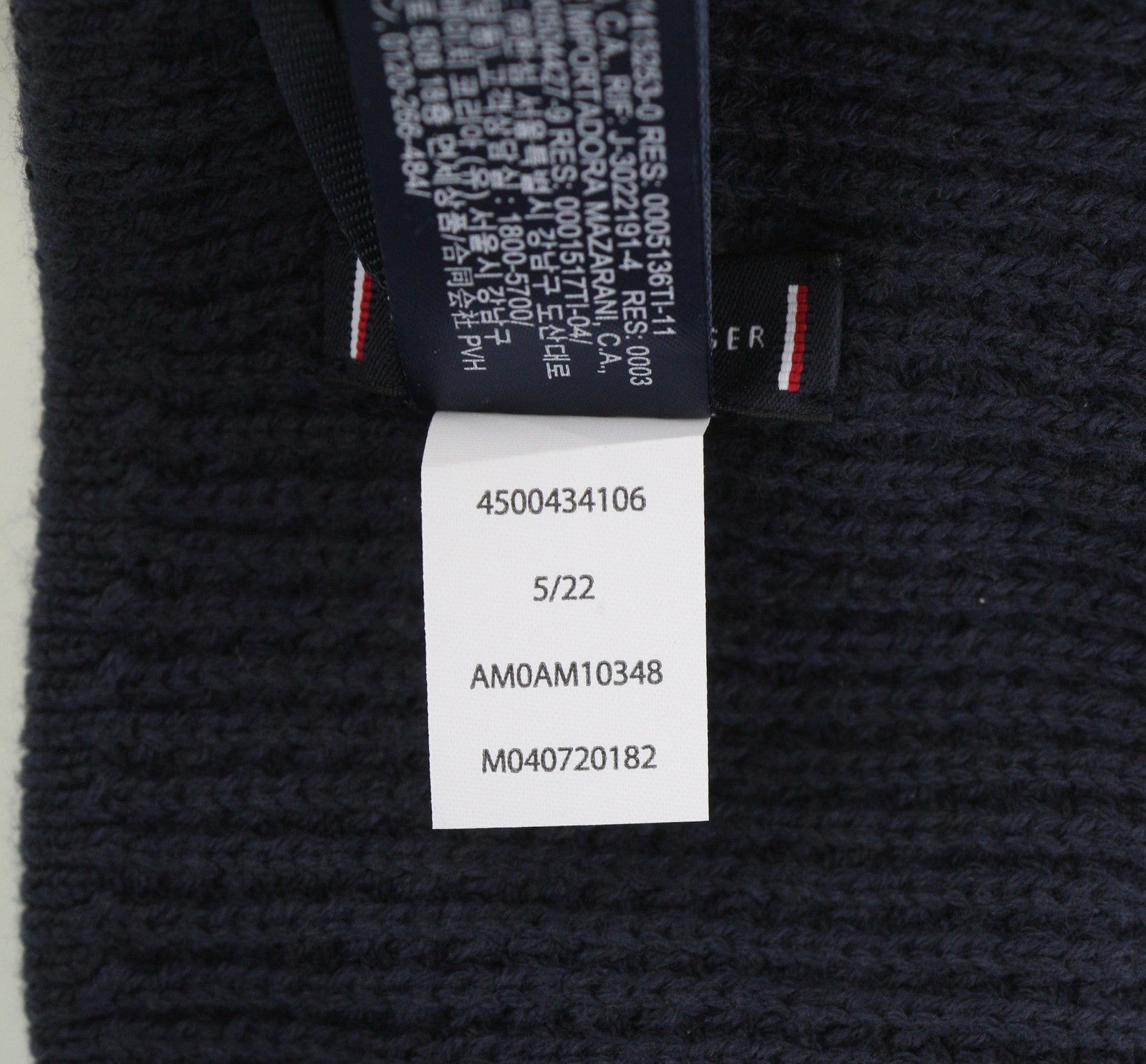 TOMMY HILFIGER TH Horizon Beanie vyriška kepurė OS tamsiai mėlyna medvilninė megztinė siuvinėta 