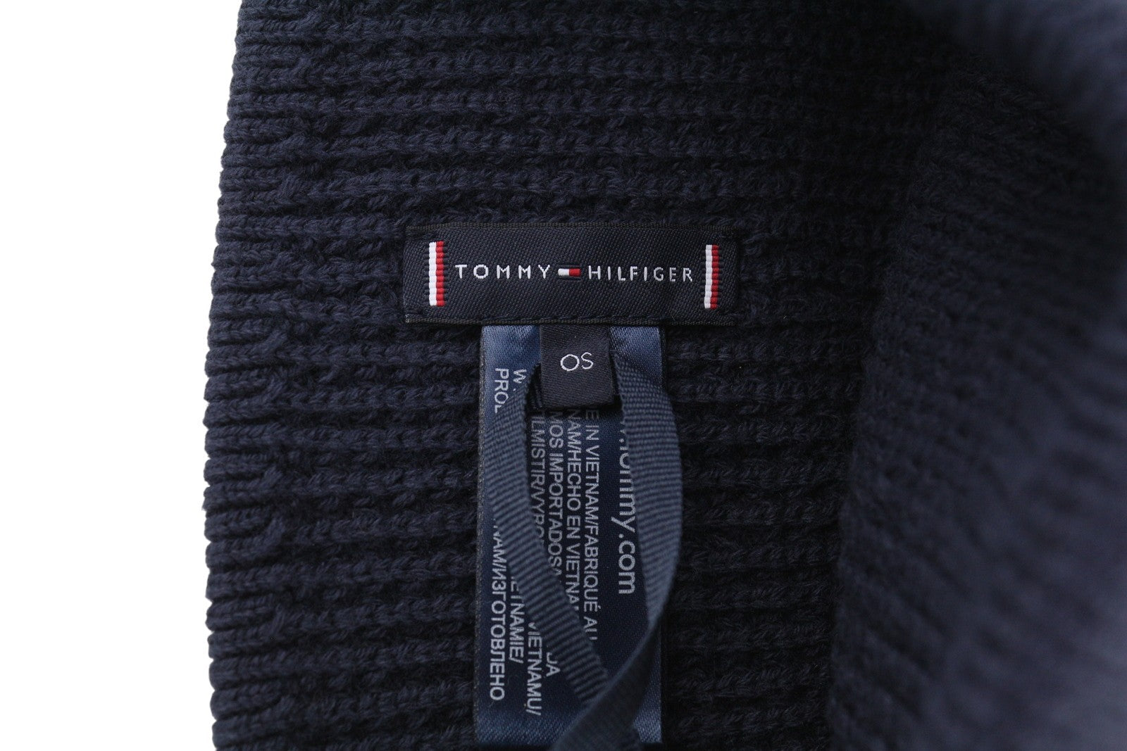 TOMMY HILFIGER TH Horizon Beanie vyriška kepurė OS tamsiai mėlyna medvilninė megztinė siuvinėta 
