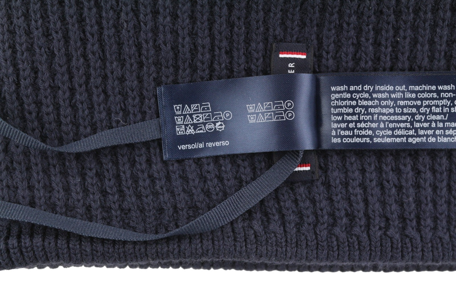 TOMMY HILFIGER TH Horizon Beanie vyriška kepurė OS tamsiai mėlyna medvilninė megztinė siuvinėta 