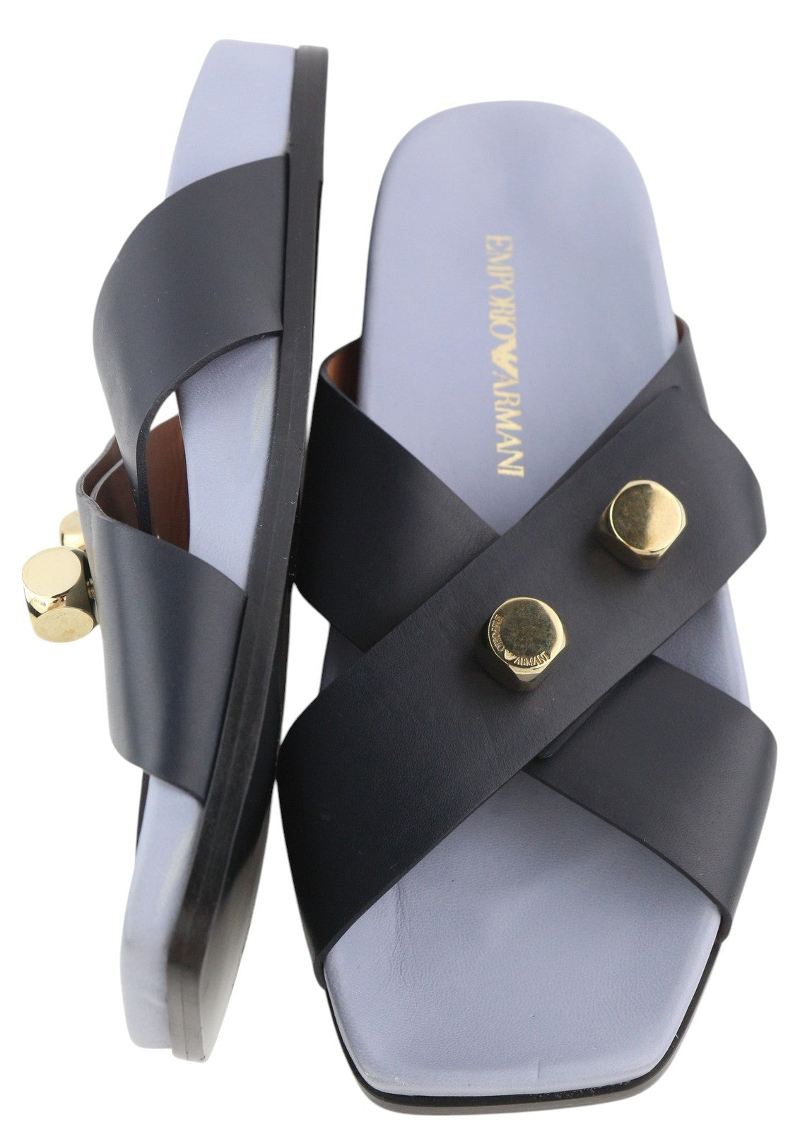 EMPORIO ARMANI moteriški bateliai su odiniais bateliais, 37 dydis, juodos spalvos, su šuns atspalvio detalėmis, įmaunami kvadratėliais. 