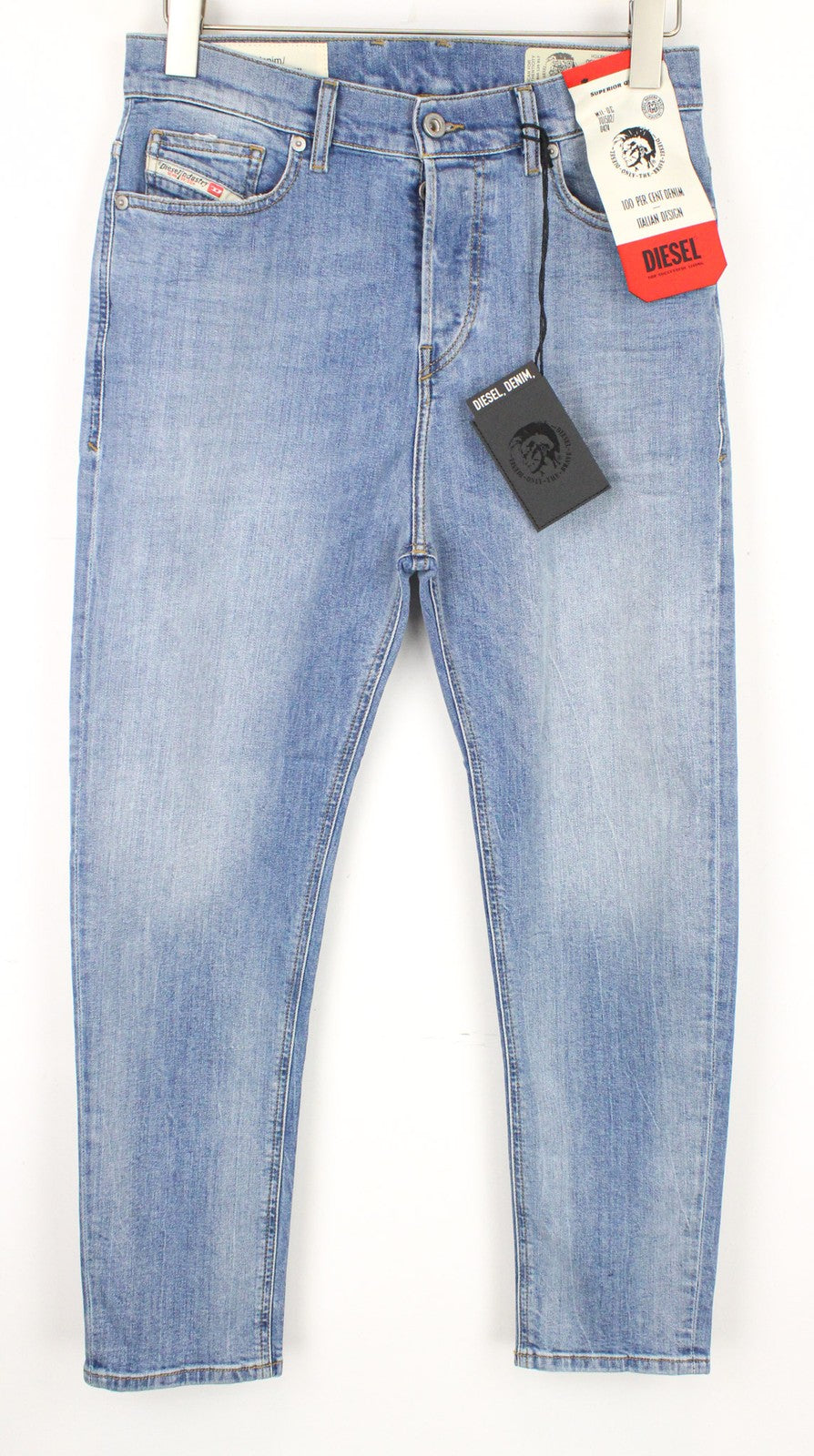 DIESEL D-Vider 081AL vyriški W28/L30 morkų kirpimo mėlyni tamprūs medvilniniai bateliai su sagomis 