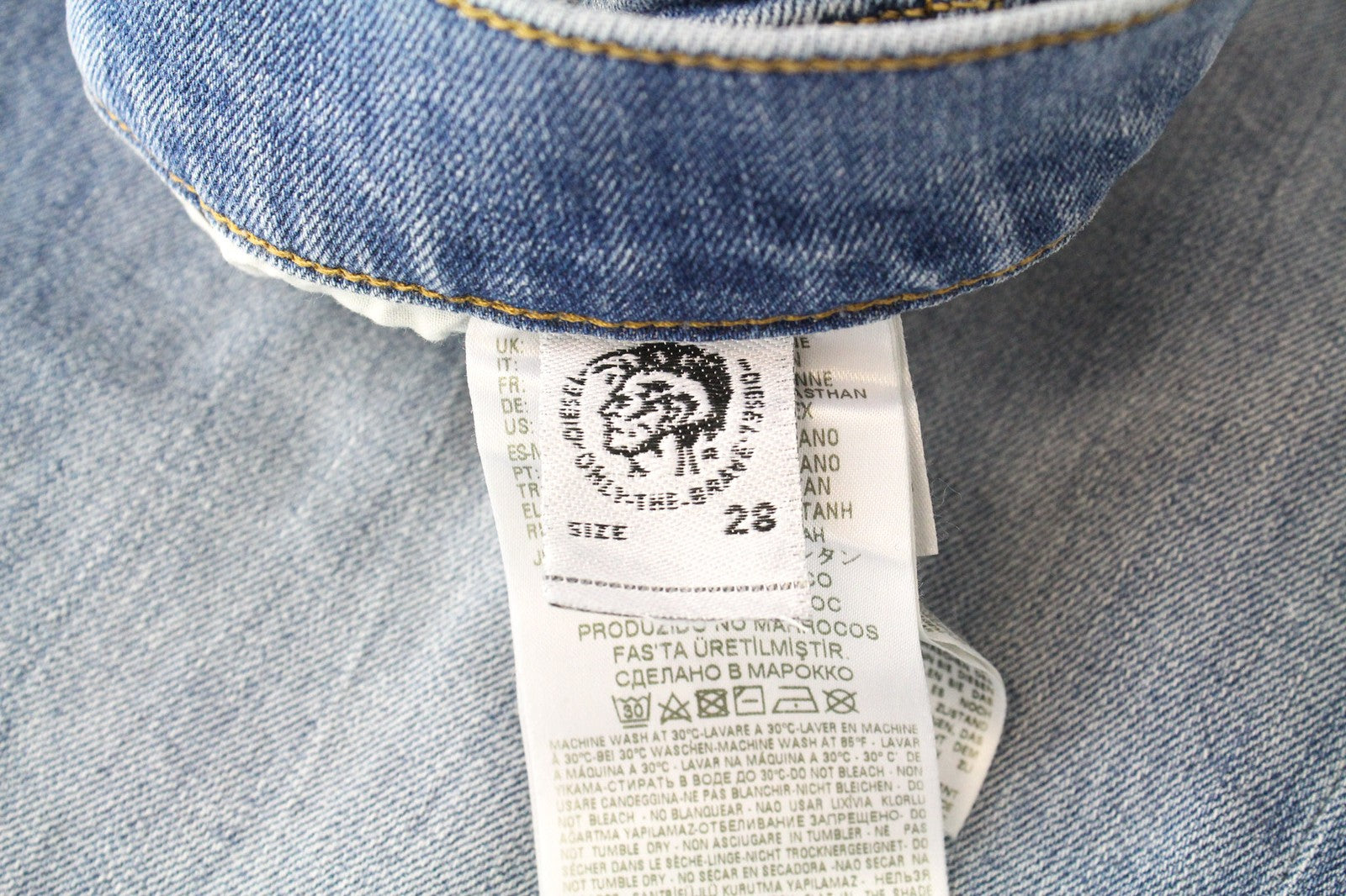 DIESEL D-Vider 081AL vyriški W28/L30 morkų kirpimo mėlyni tamprūs medvilniniai bateliai su sagomis 