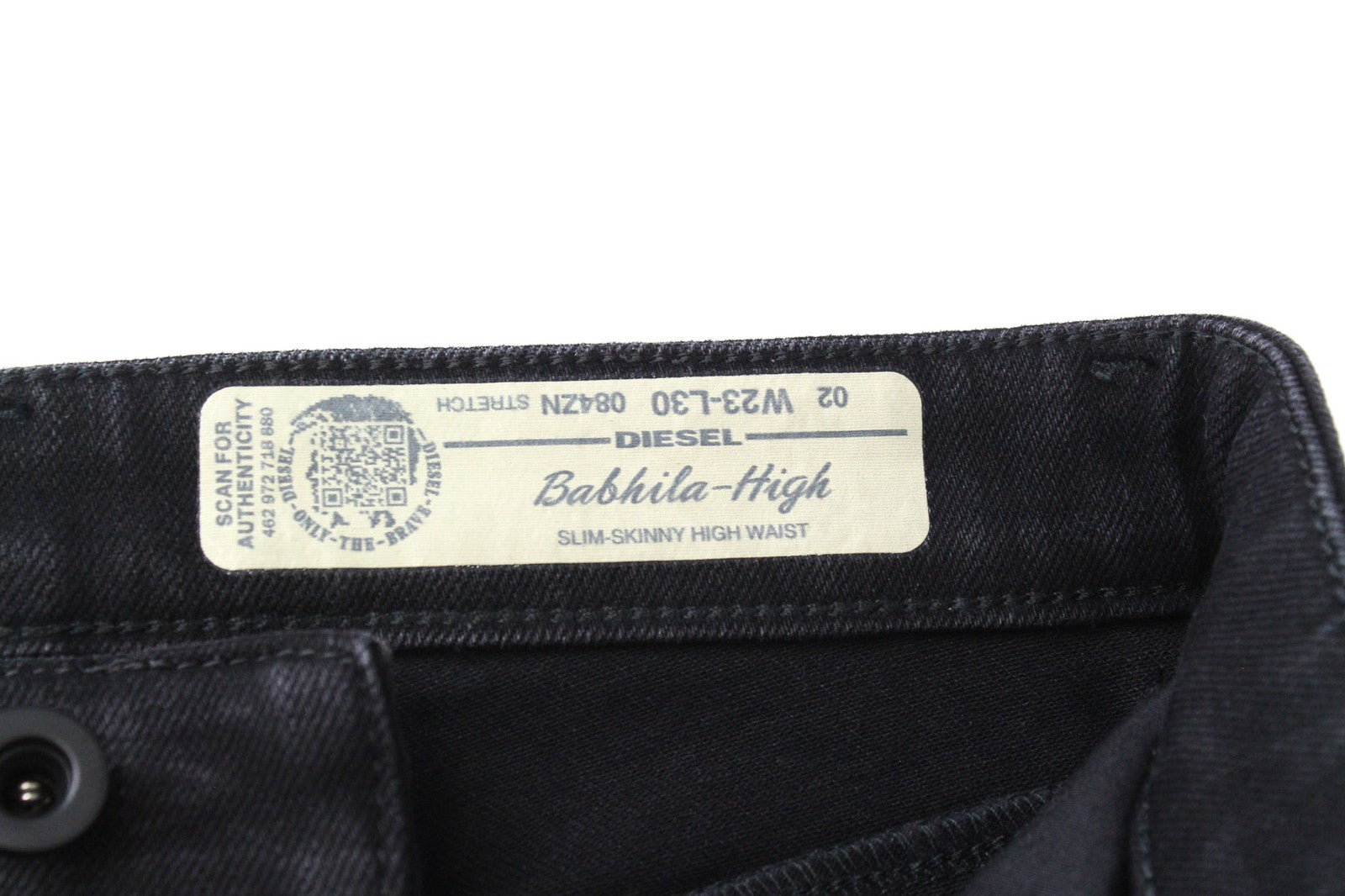 DIESEL Babhila-High 084ZN Women's W32/L30 Black Cotton Slim Fit Skinny Jeans