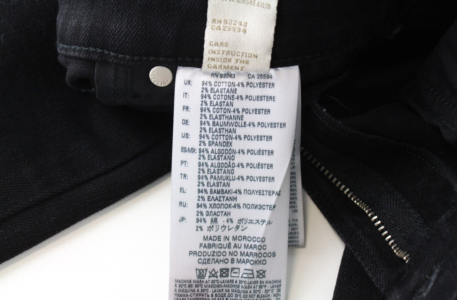 DIESEL Babhila-High 084ZN Women's W32/L30 Black Cotton Slim Fit Skinny Jeans