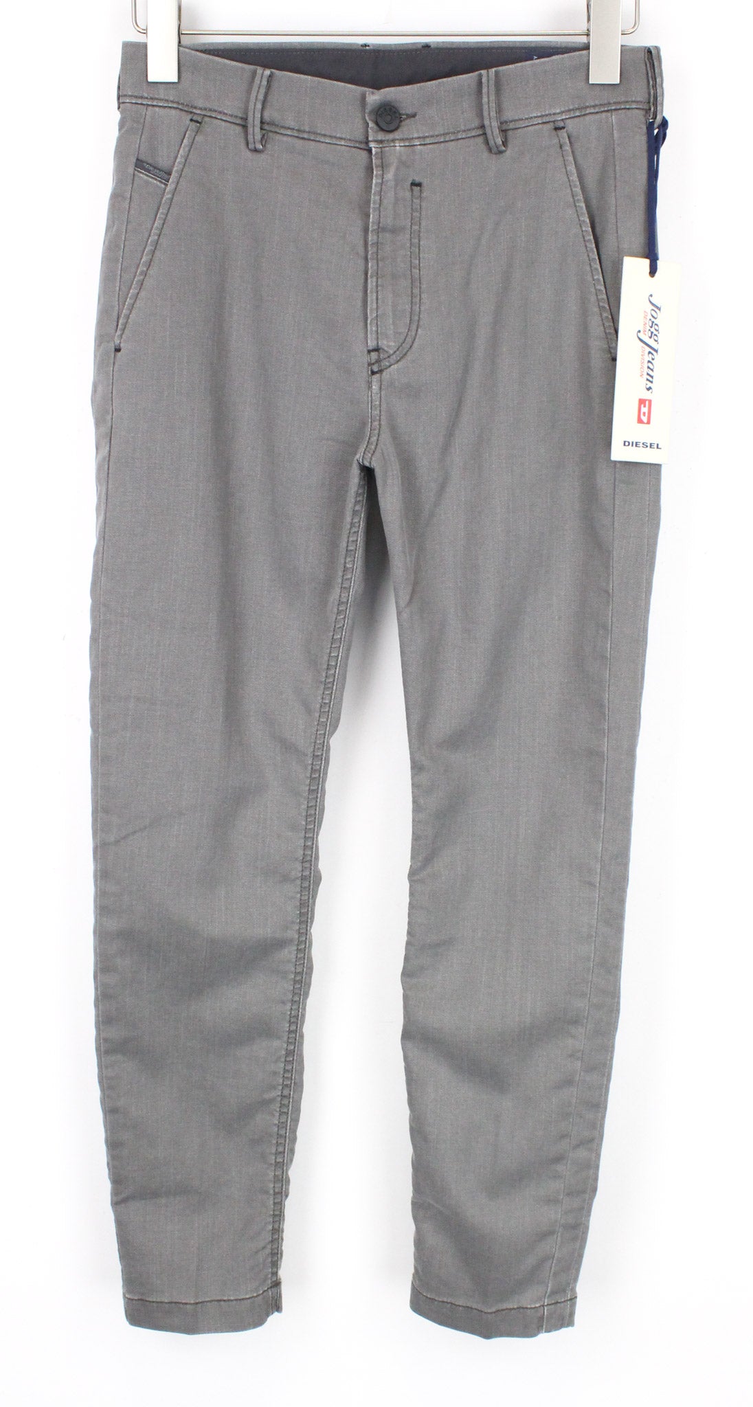 DIESEL Chino-M-NE 0685E vyriški W26 pilki sportiniai jogg džinsai iš tamprios medvilnės medžiagos 