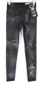 DIESEL Slandy-SP2 069IV Women's W24/L32 Black Super Slim Skinny Stretch Fit