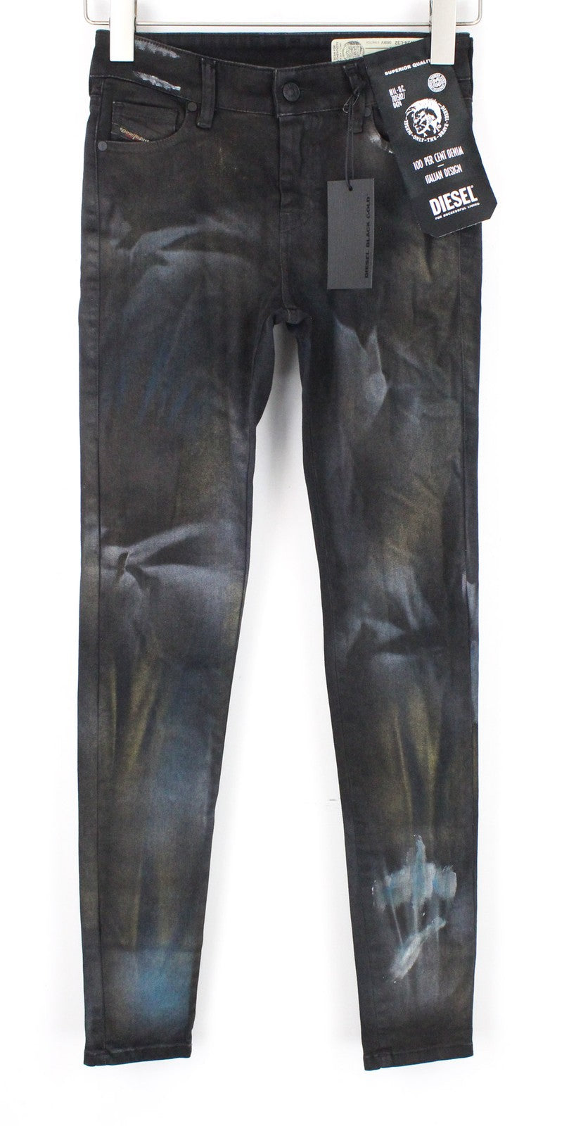 DIESEL Slandy-SP2 069IV Women's W24/L32 Black Super Slim Skinny Stretch Fit