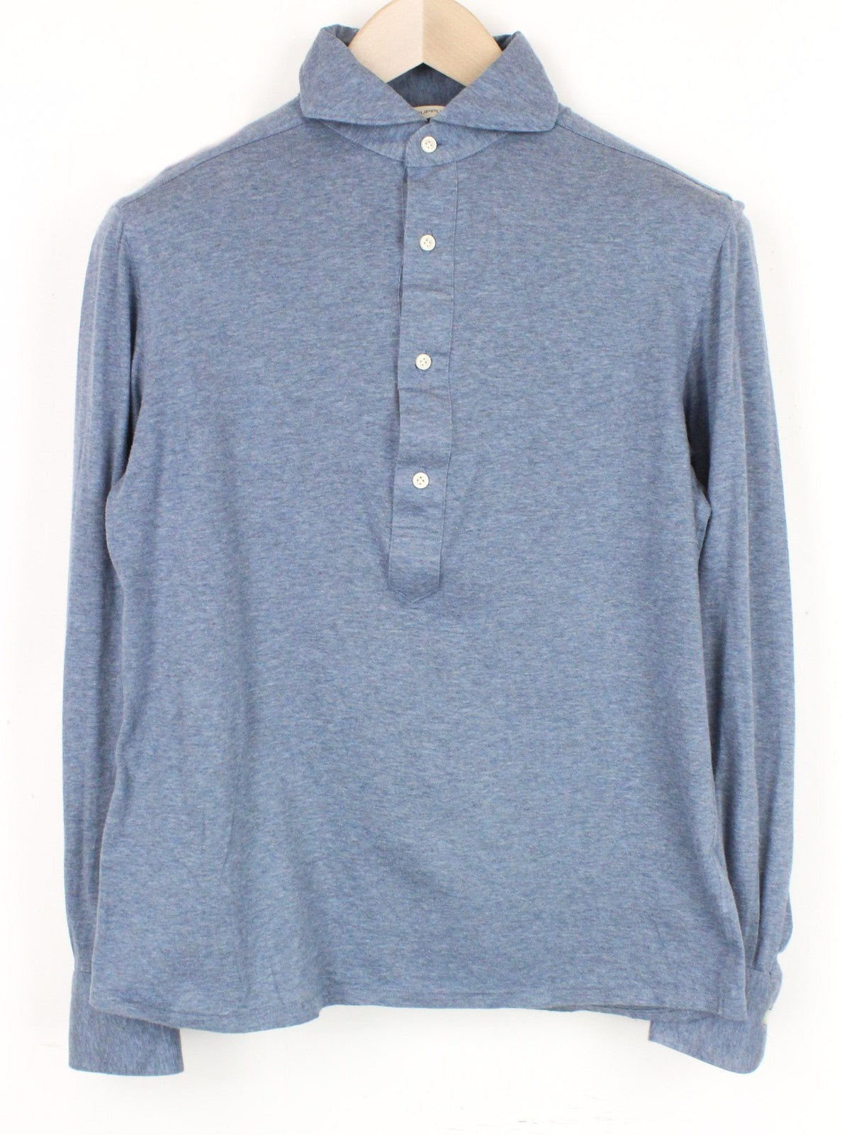 SUITSUPPLY Men's 37/38/14.5/15 Blue Polo Cotton Casual Extra Slim Fit T-Shirt