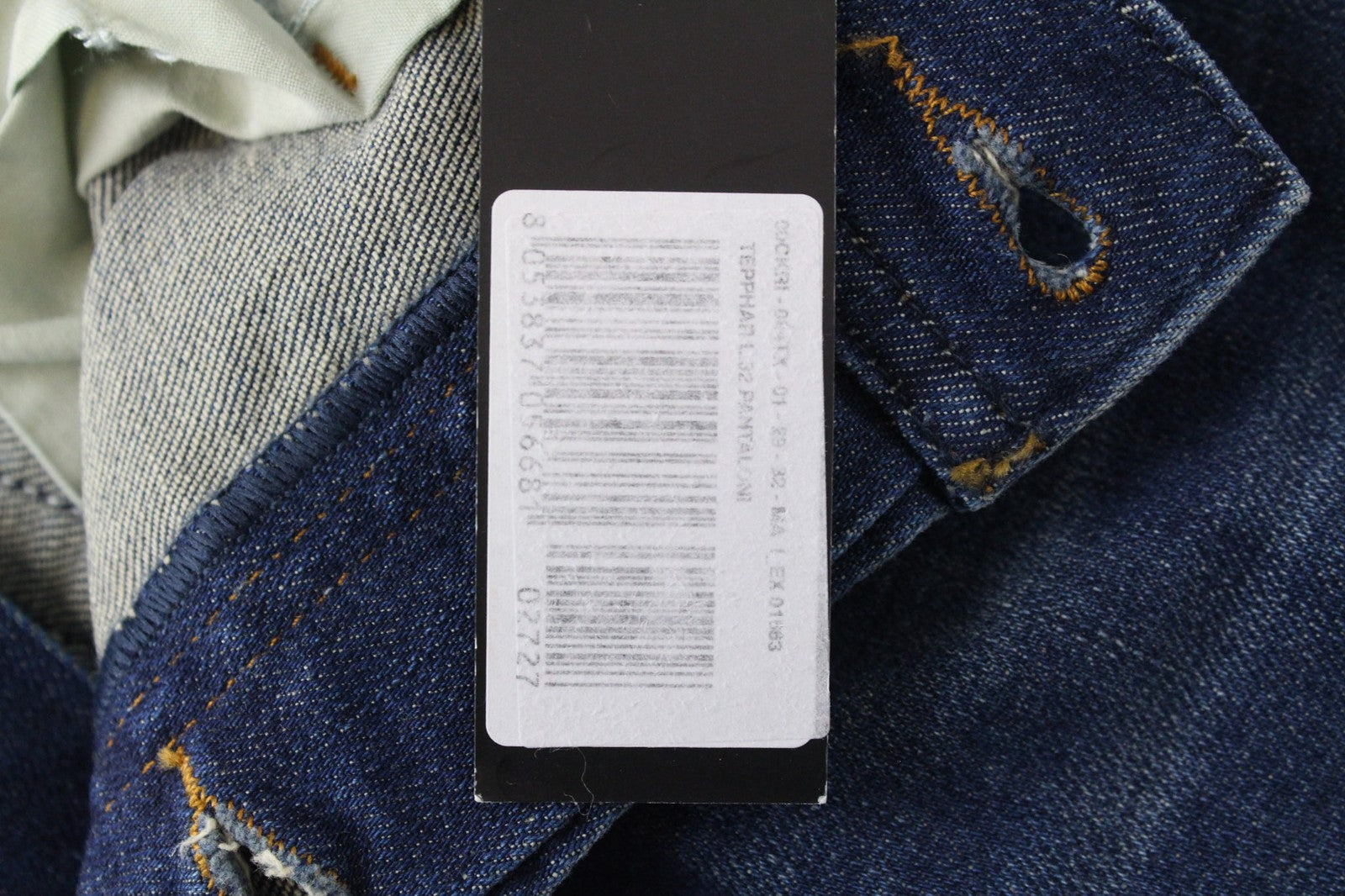 DIESEL Tepphar 084TX vyriški batai W29/L32 plėšyti, ploni, morkų rašto, tamprūs, mėlyni 