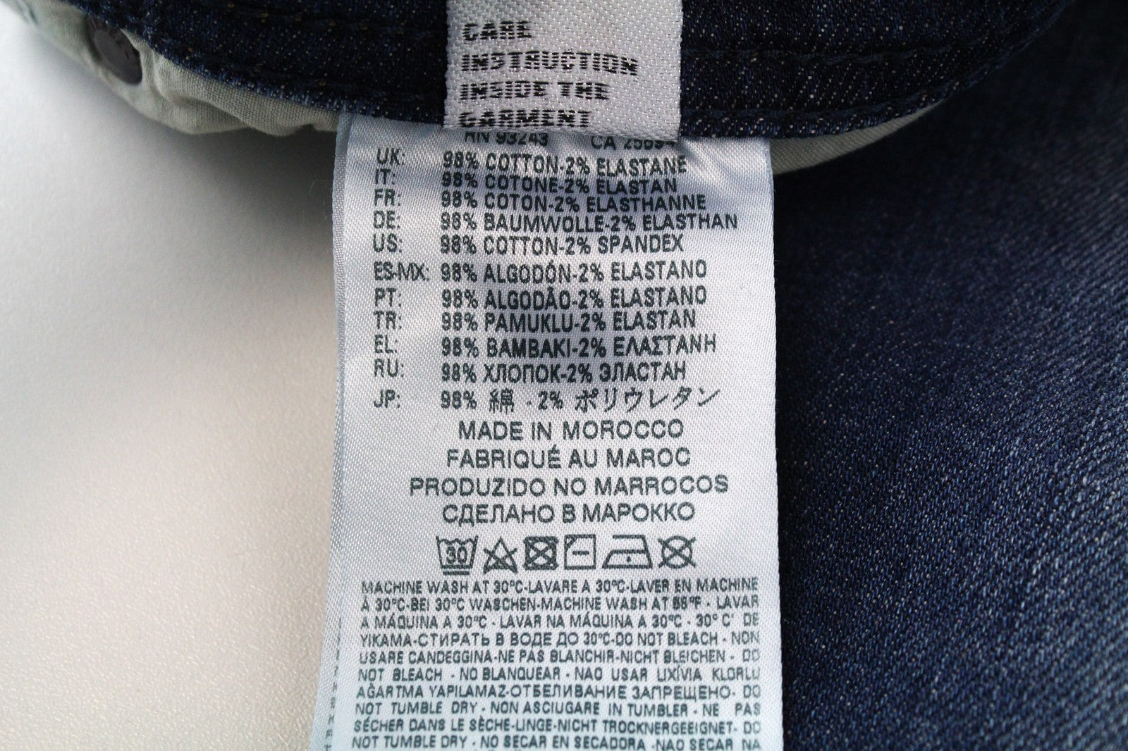 DIESEL Tepphar 084TX vyriški batai W29/L32 plėšyti, ploni, morkų rašto, tamprūs, mėlyni 