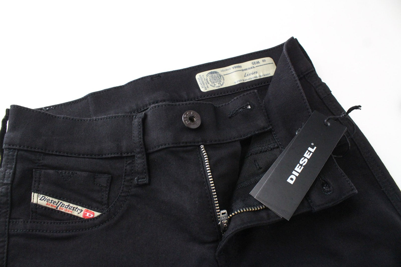 DIESEL Livier R608A Women's Jegging W25 Black Cotton Stretch Super Slim Fit