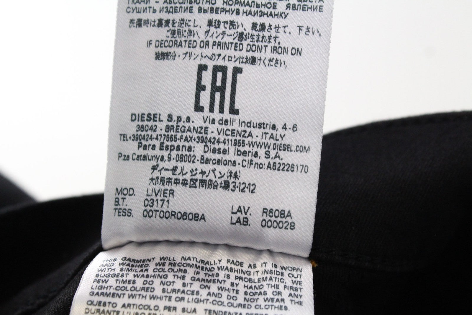 DIESEL Livier R608A Women's Jegging W25 Black Cotton Stretch Super Slim Fit