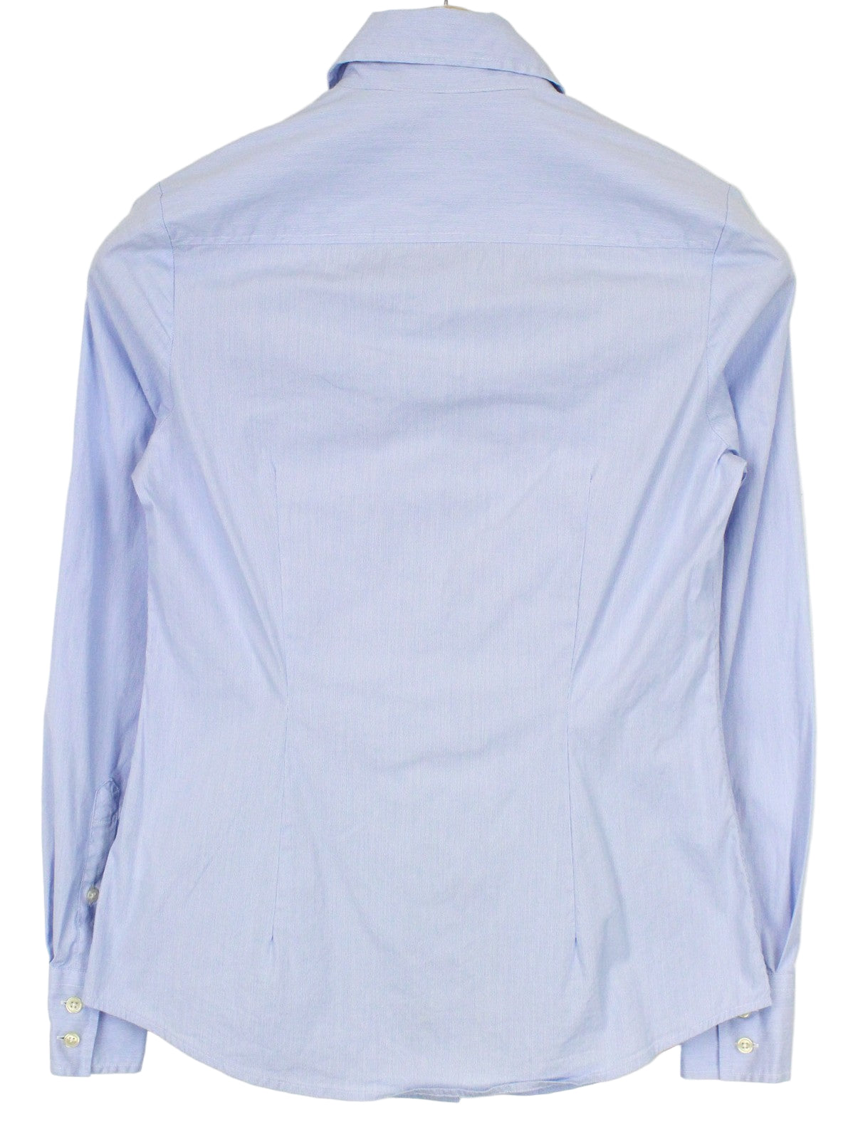 SUITSUPPLY moteriški marškinėliai EU34R mėlyni tamprūs medvilnės mišinio formalūs ilgomis rankovėmis 