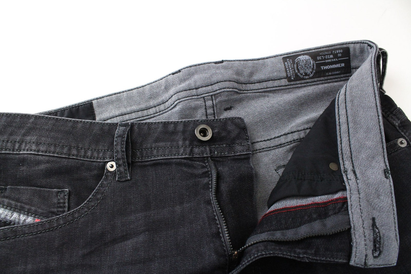 DIESEL Thommer 0687J vyriški W32/L30 ploni, tamprūs medvilniniai pilki džinsai 
