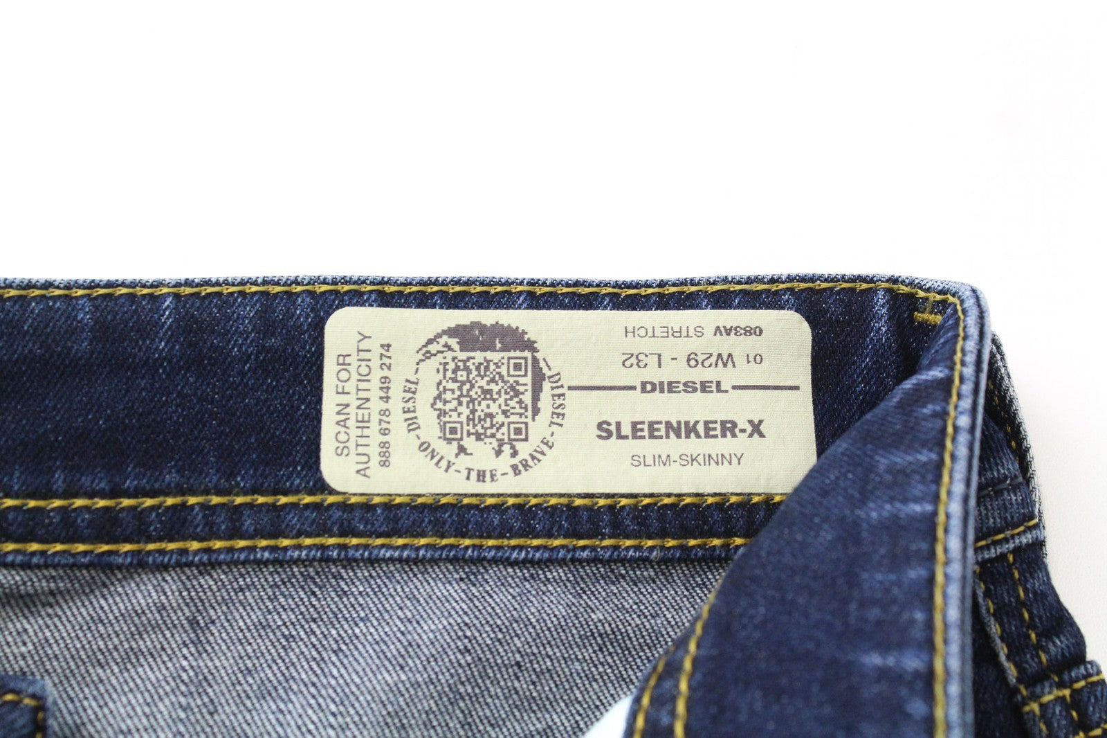 DIESEL Sleenker-X 083AV vyriški džinsai W29/L32 mėlyni, aptempti, tamprūs kirpimai 