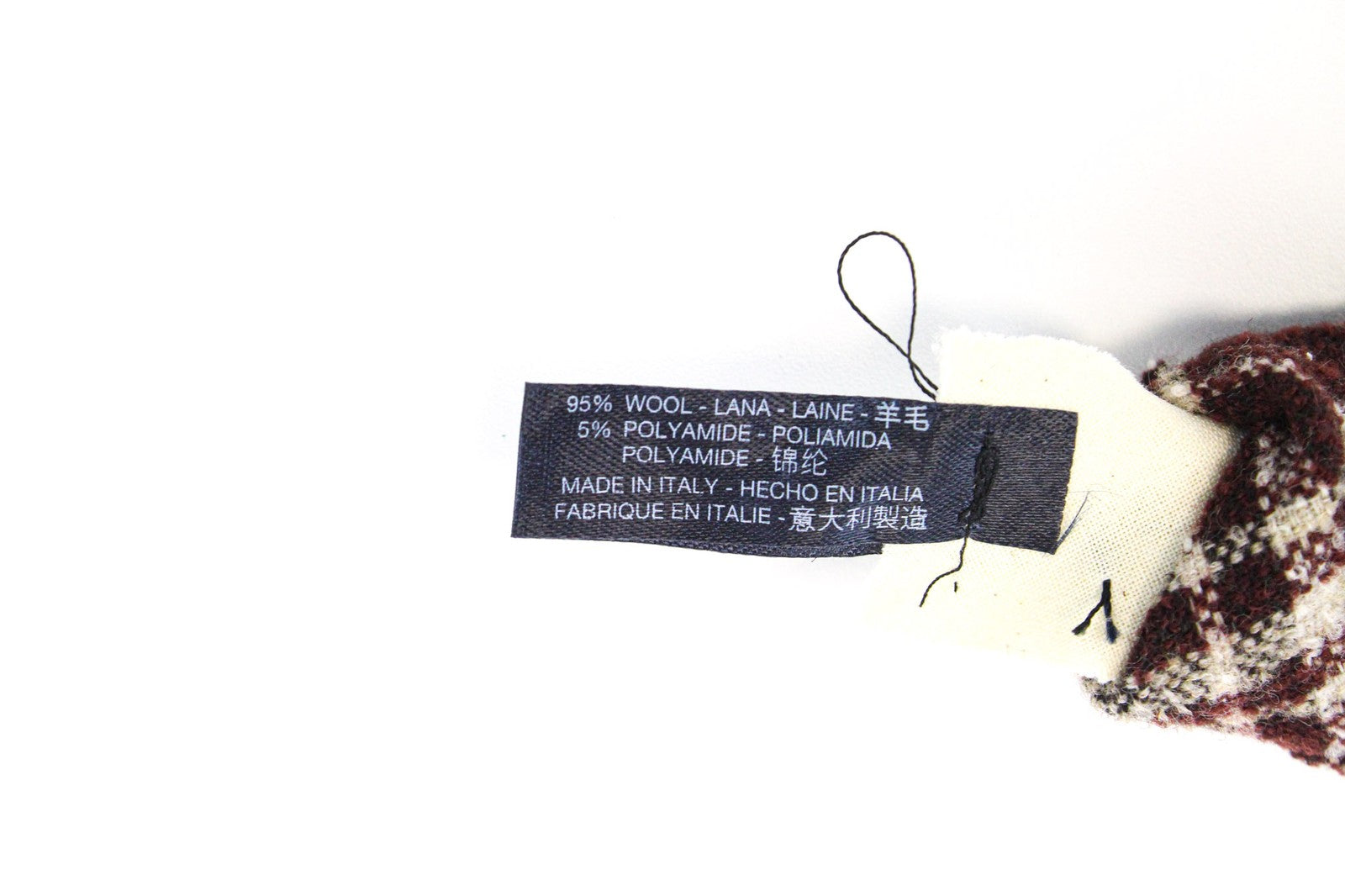 SUITSUPPLY vyriškas kaklaraištis ~150x8cm violetinis vilnos mišinio languotas smailiais galais 