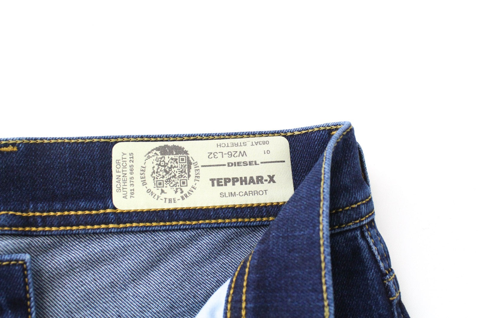 DIESEL Tepphar-X 083AT vyriški džinsai W26/L32 Slim Carrot Fit tamprūs mėlyni džinsai 