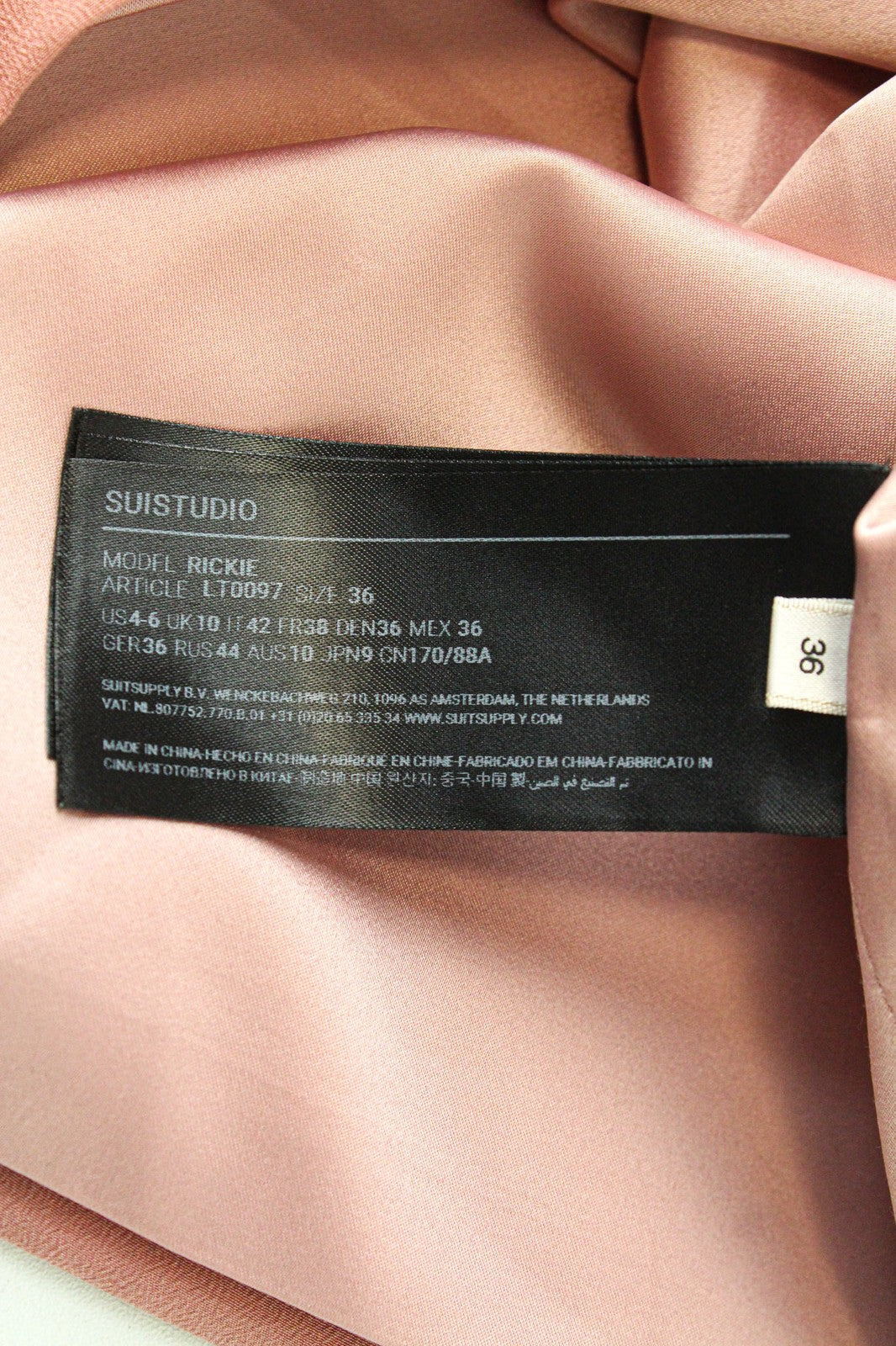 SUISTUDIO Rickie moteriški marškinėliai su rožine V formos iškirpte, gryno šilko vasarine palaidine su dirželiais, dydis UK10 