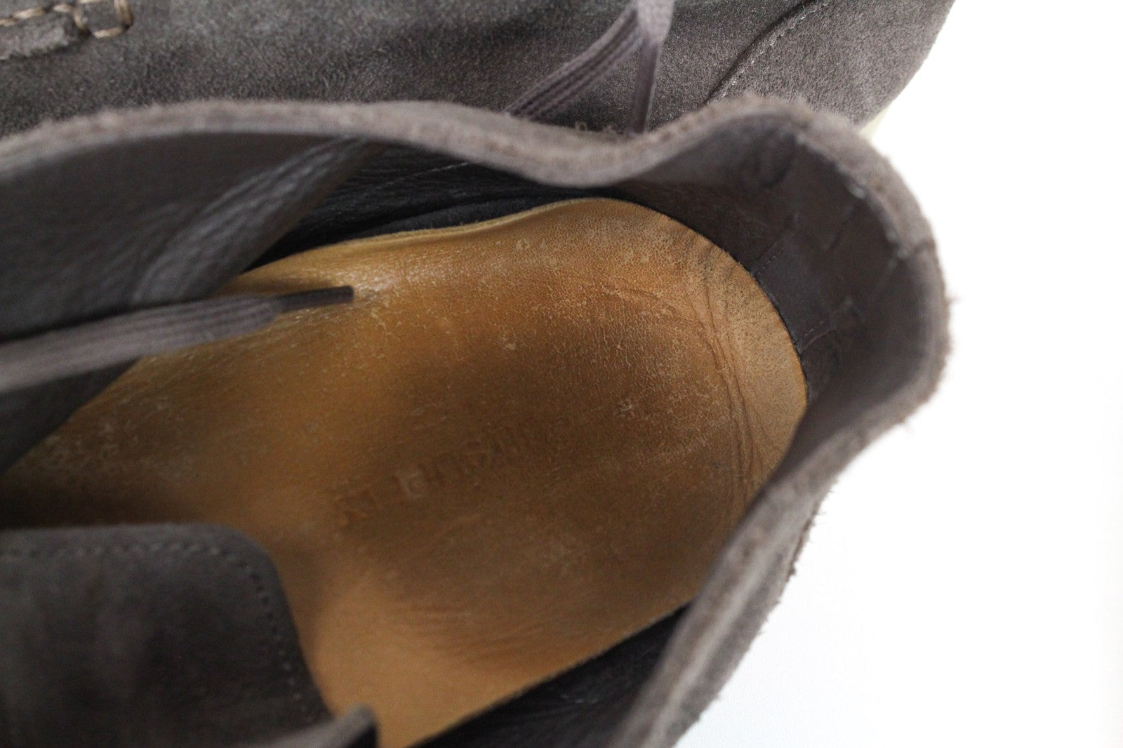 SUITSUPPLY vyriški batai, EU41, pilki, zomšiniai, aukštakulniai, laisvalaikio, su raišteliais. 