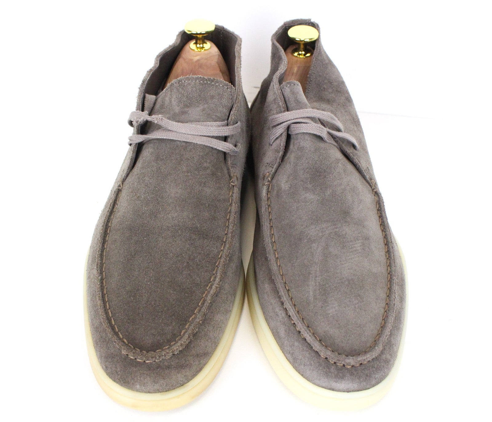 SUITSUPPLY vyriški batai, EU41, pilki, zomšiniai, aukštakulniai, laisvalaikio, su raišteliais. 