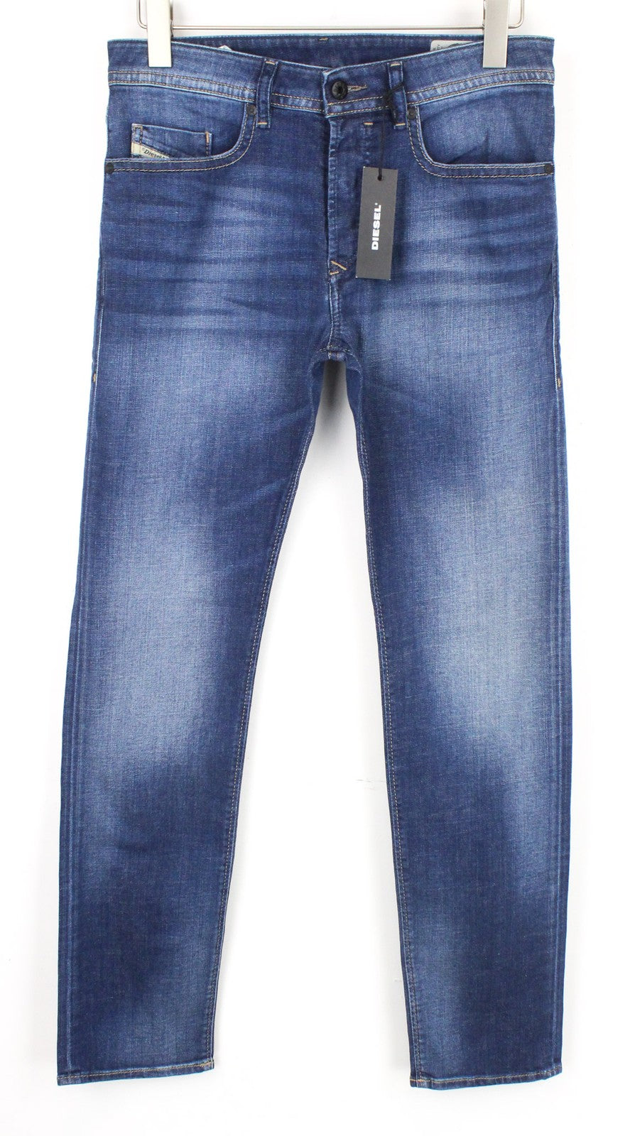 DIESEL Buster 084GR vyriški džinsai W29/L32 mėlyni, siaurėjantys, tamprūs medvilniniai džinsai 
