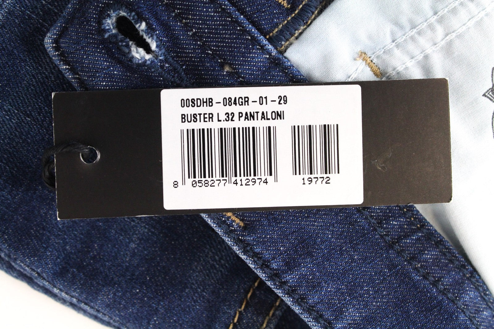 DIESEL Buster 084GR vyriški džinsai W29/L32 mėlyni, siaurėjantys, tamprūs medvilniniai džinsai 