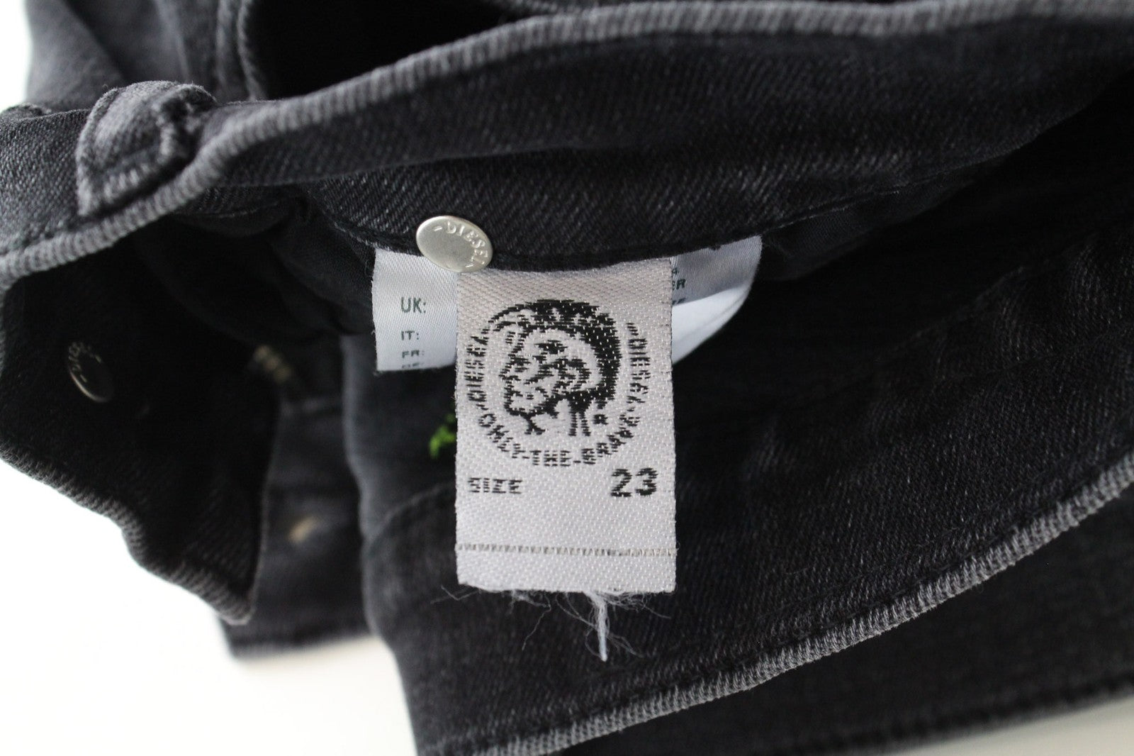 DIESEL D-Ebbey-F 081AH Women Jeans W23/L32 Bootcut Stretch Dark Grey Cotton