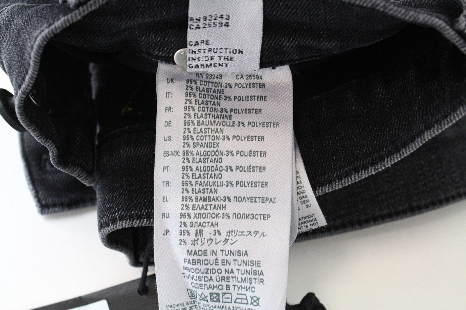 DIESEL D-Ebbey-F 081AH Women Jeans W23/L32 Bootcut Stretch Dark Grey Cotton