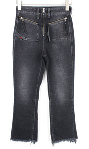DIESEL D-Earlie 080AP Women Jeans W25/L32 Slim Fit Grey High Waist Zip Fly