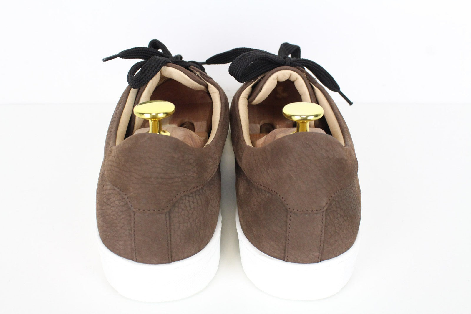 SUITSUPPLY vyriški sportbačiai, EU43, rudi, odiniai, grūdėti, žemapadžiai, suvarstomi bateliai 