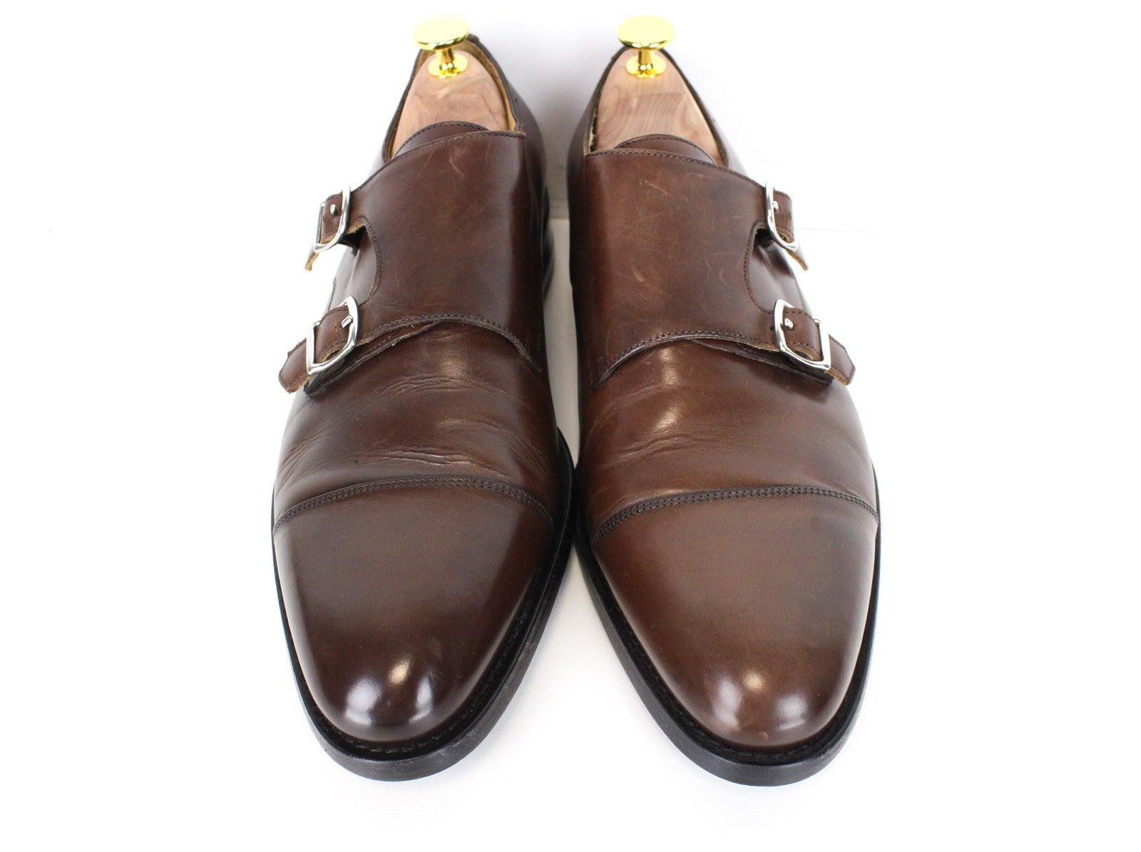 „SUITSUPPLY“ vyriški formalūs batai, EU41.5, vidutinio rudumo, odiniai, klasikiniai, dvigubo dirželio, rudi 