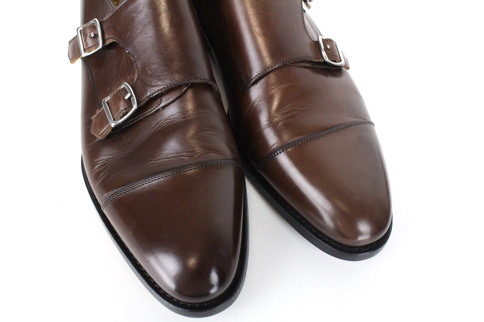 „SUITSUPPLY“ vyriški formalūs batai, EU41.5, vidutinio rudumo, odiniai, klasikiniai, dvigubo dirželio, rudi 